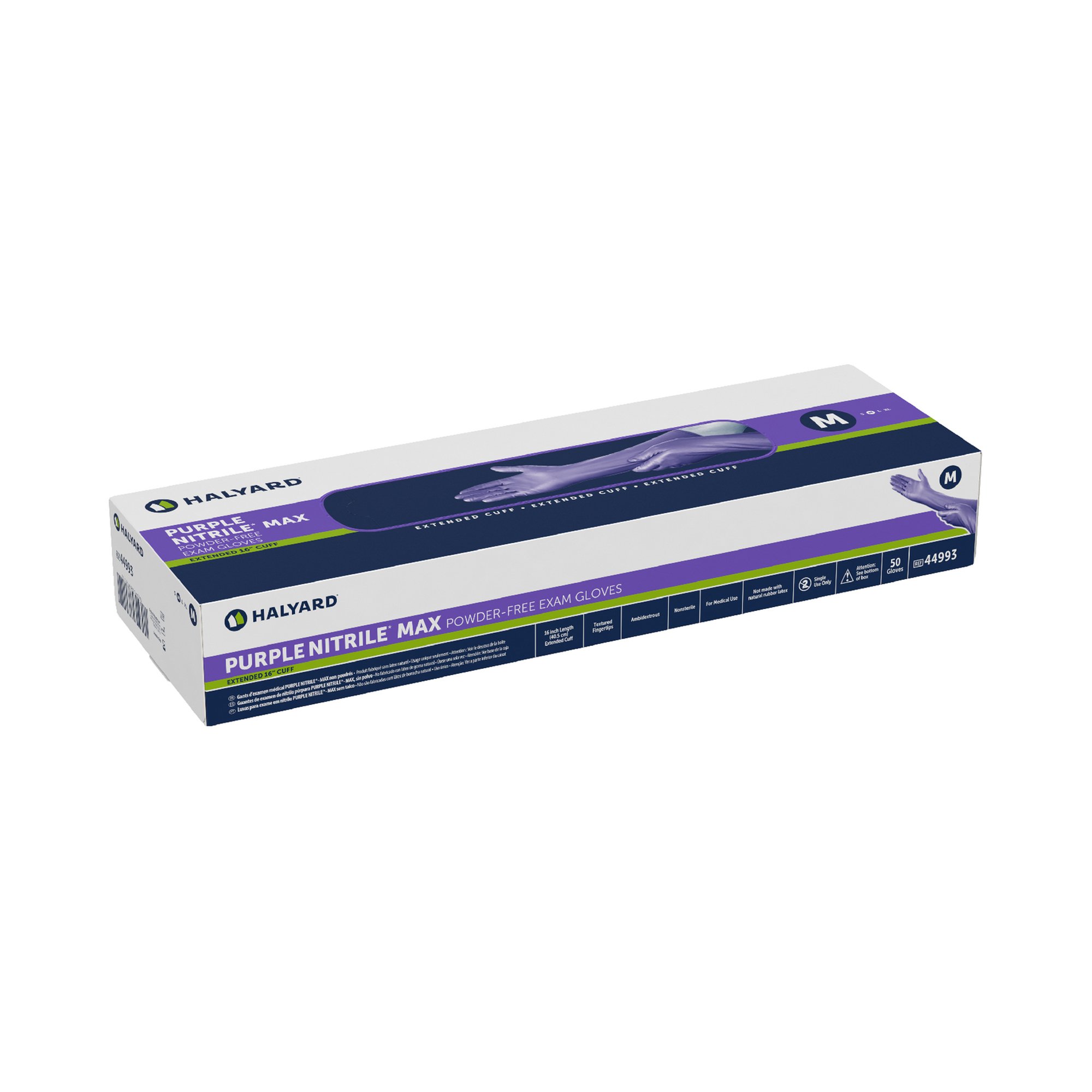 Purple Nitrile Max™ Extended Cuff Length Exam Glove, Medium - Image 2