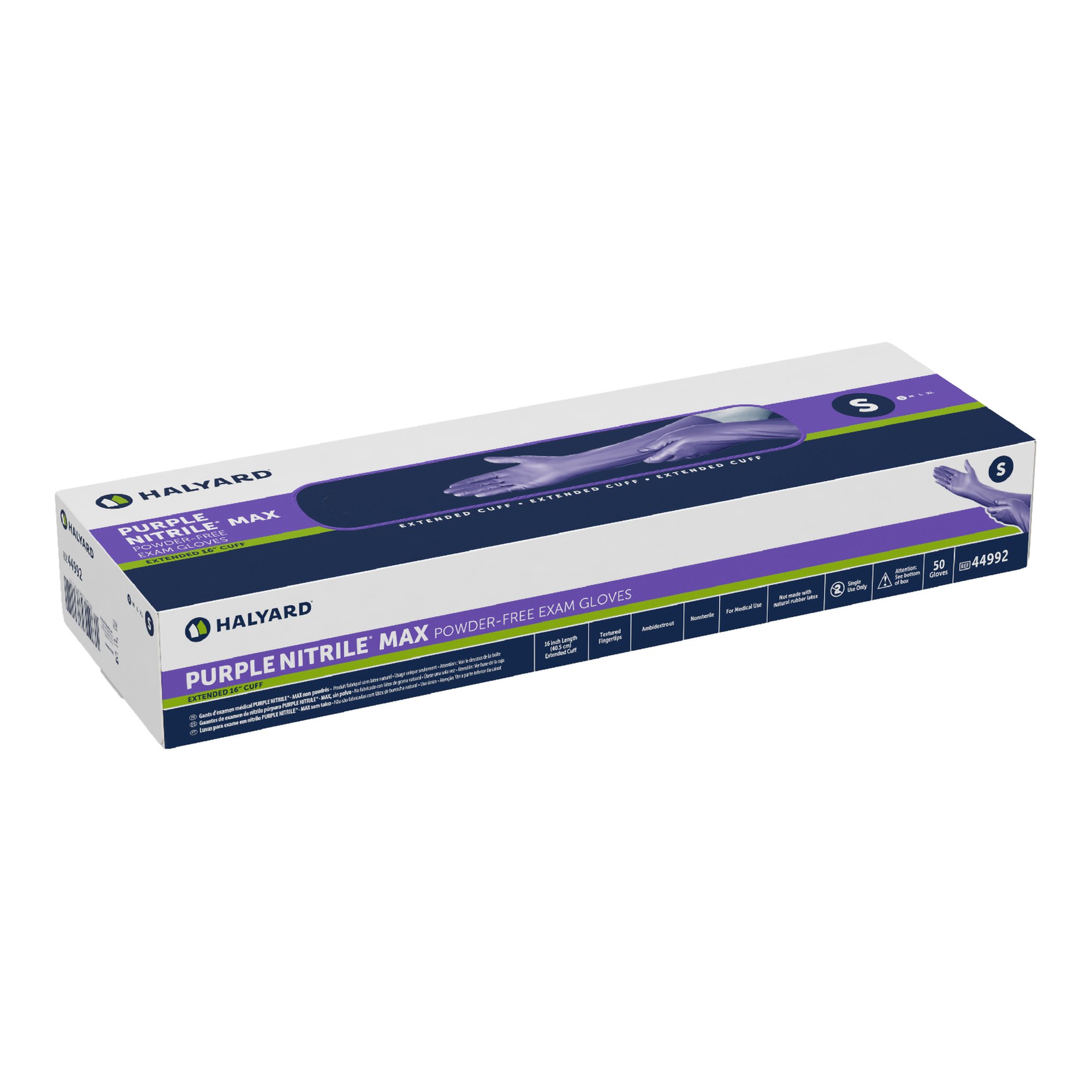 Purple Nitrile Max™ Extended Cuff Length Exam Glove, Small - Image 2