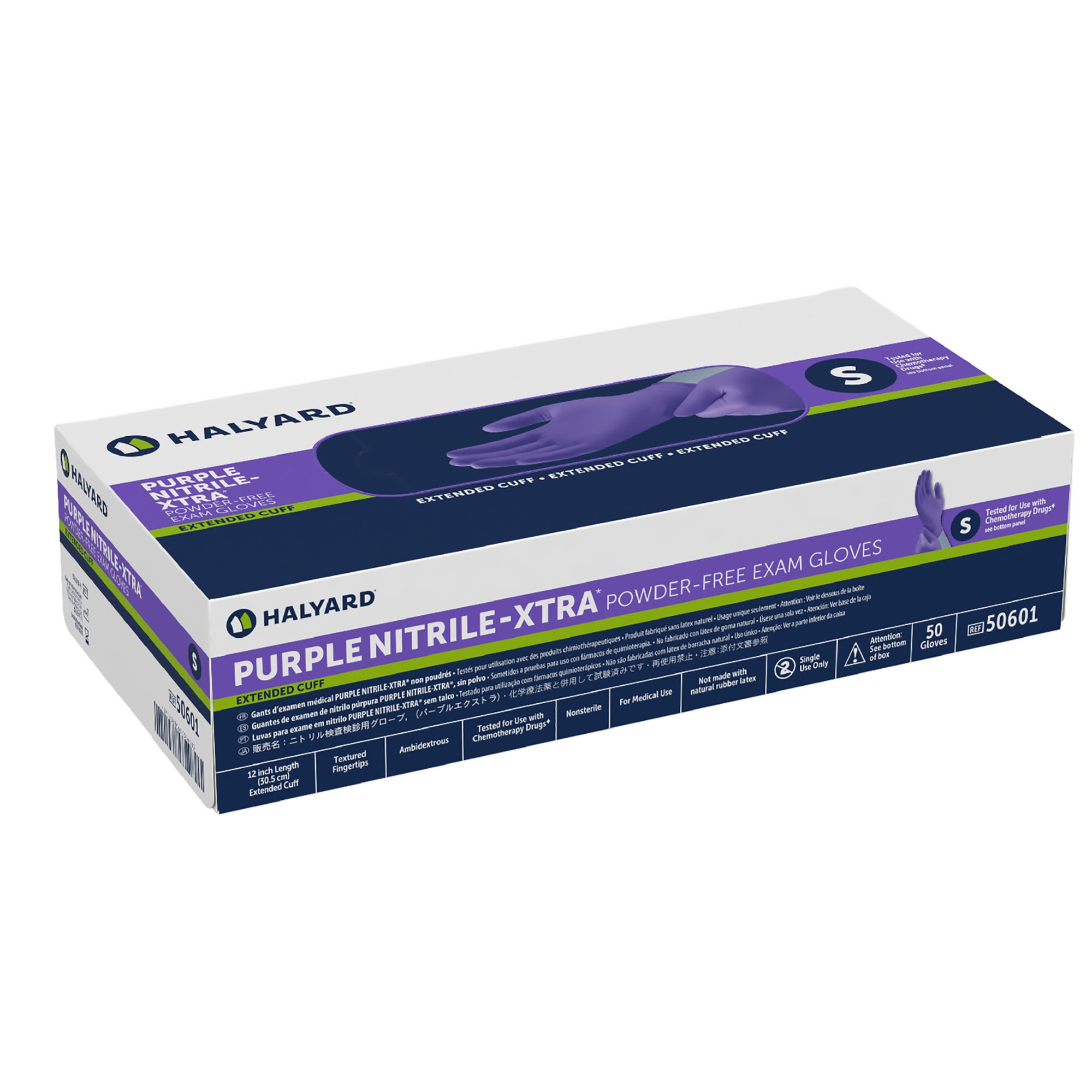Purple Nitrile-Xtra™ Nitrile Extended Cuff Length Exam Glove, Small - Image 3