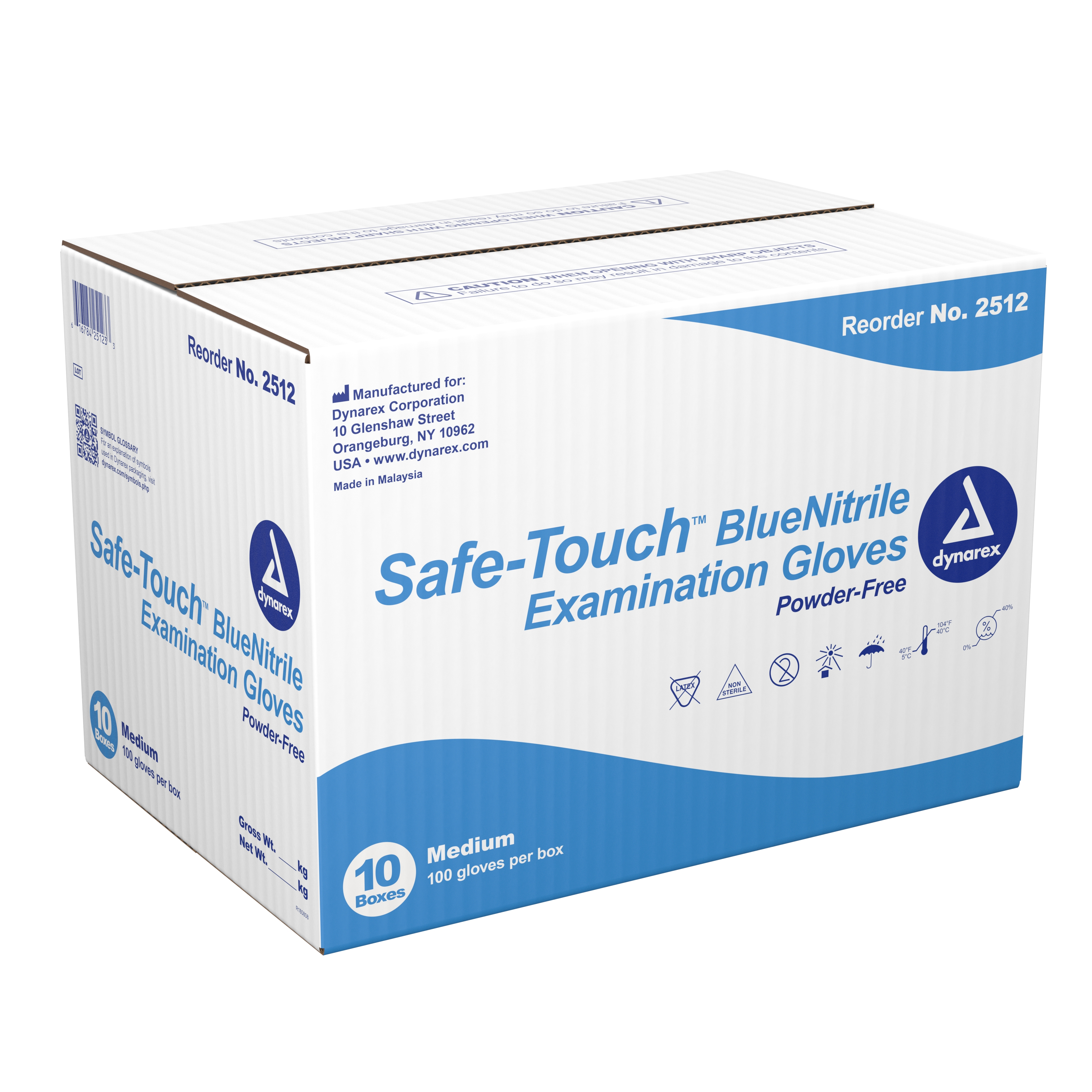 Safe-Touch™ Nitrile Exam Glove, Medium, Blue - Image 2