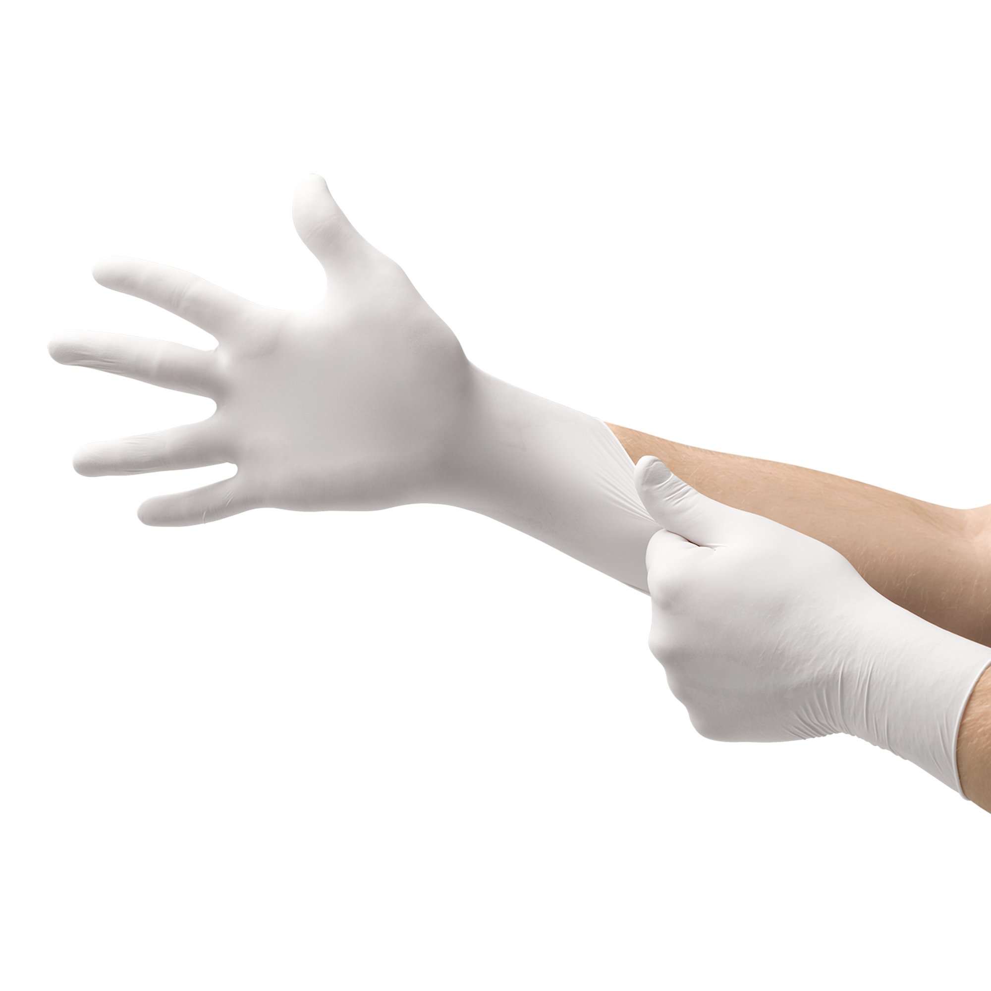 Soft White Nitrile Exam Glove, Small, White - Image 2