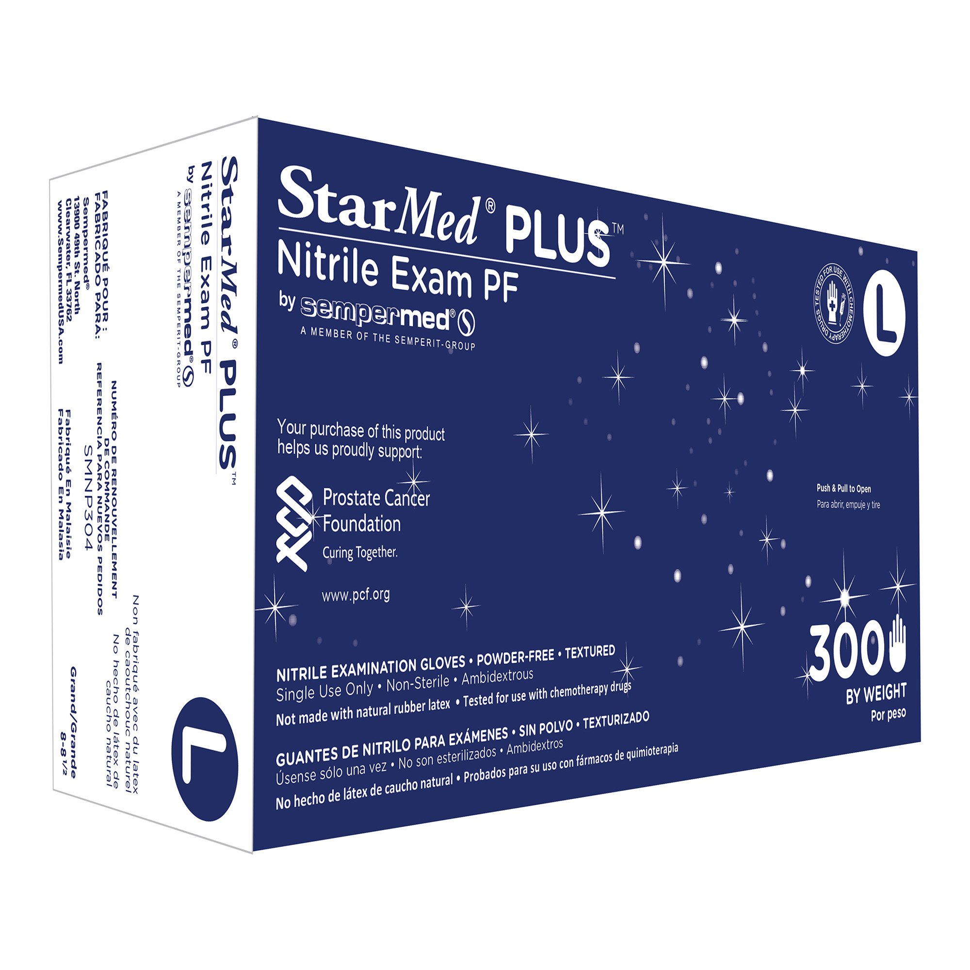 StarMed® Plus™ Nitrile Exam Glove, Large, Blue