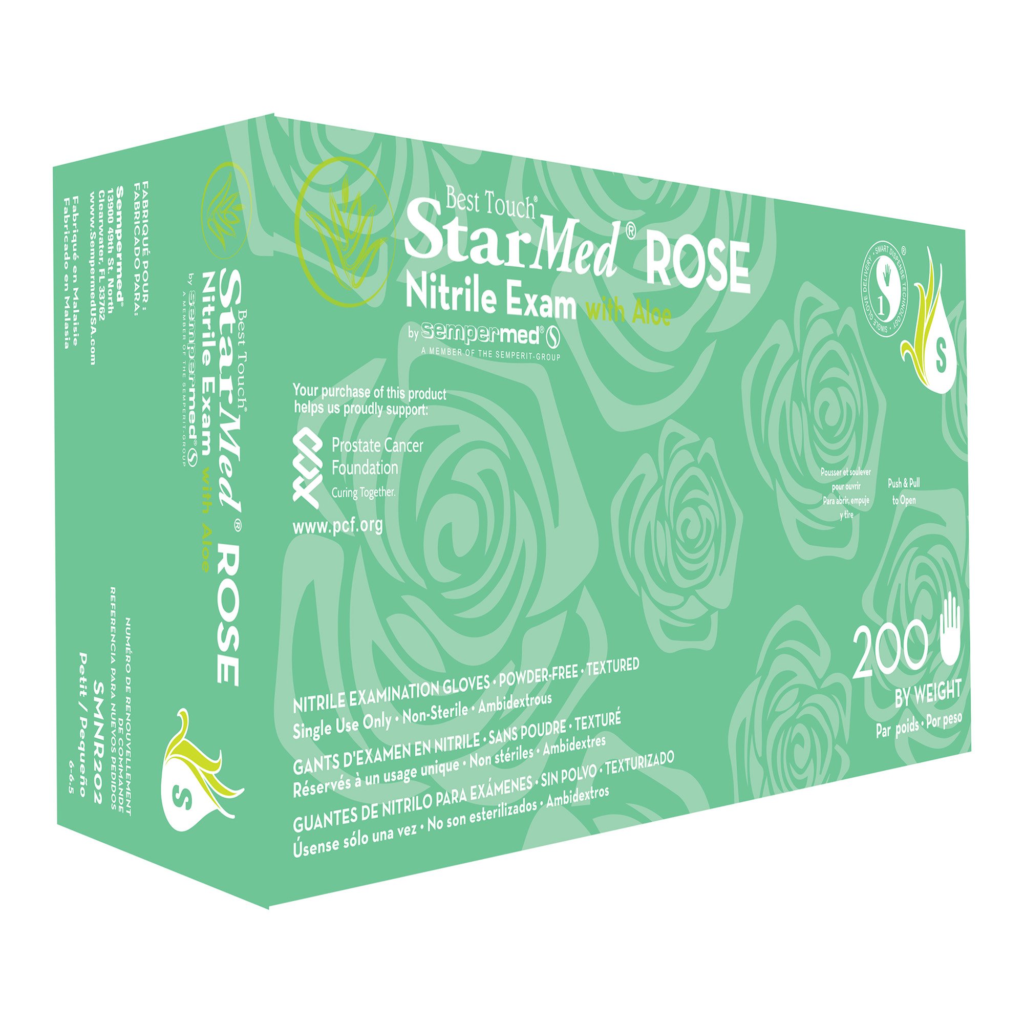 StarMed® Rose Nitrile Exam Glove, Small, Pink