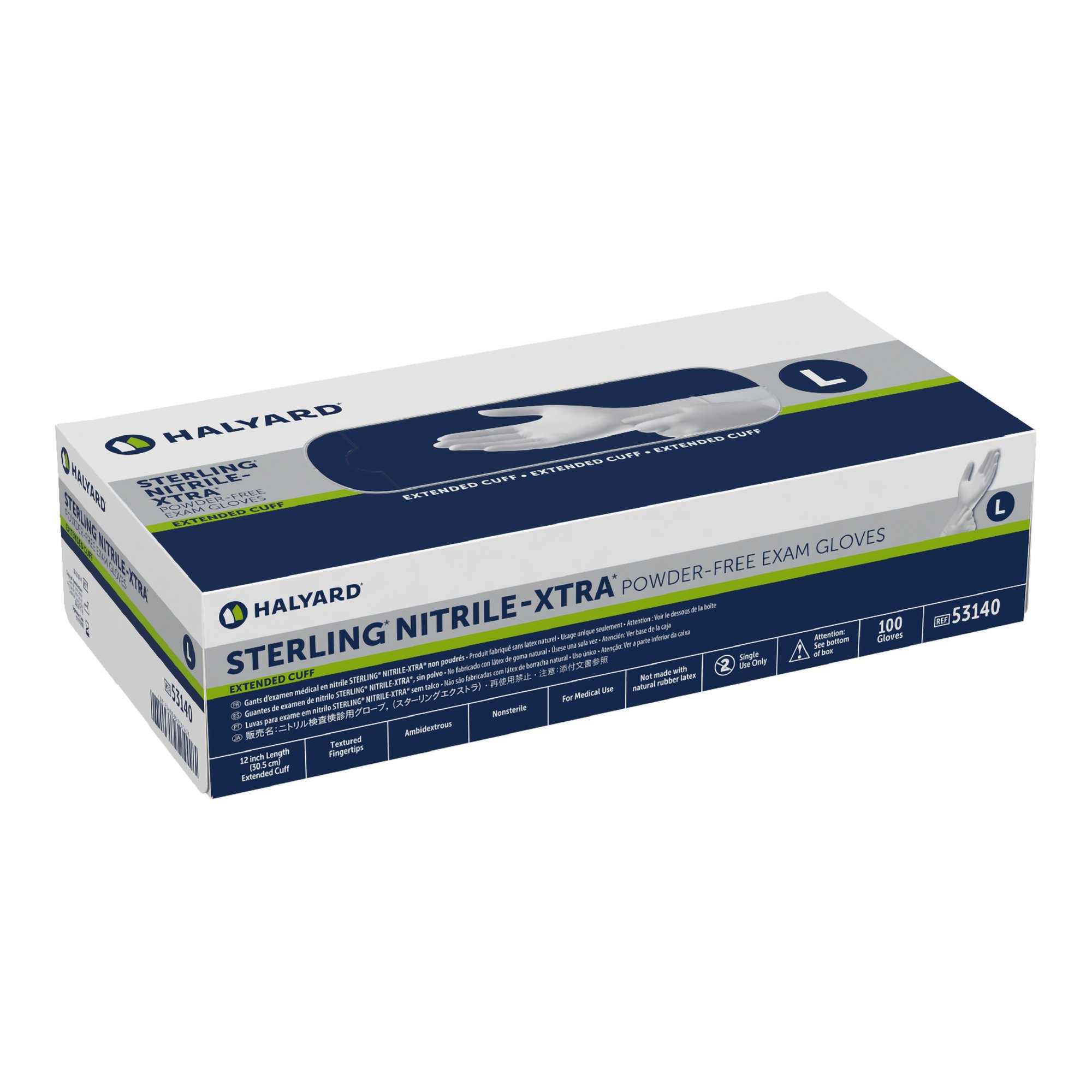 Sterling-Xtra® Nitrile Extended Cuff Length Exam Glove, Large, Gray - Image 2