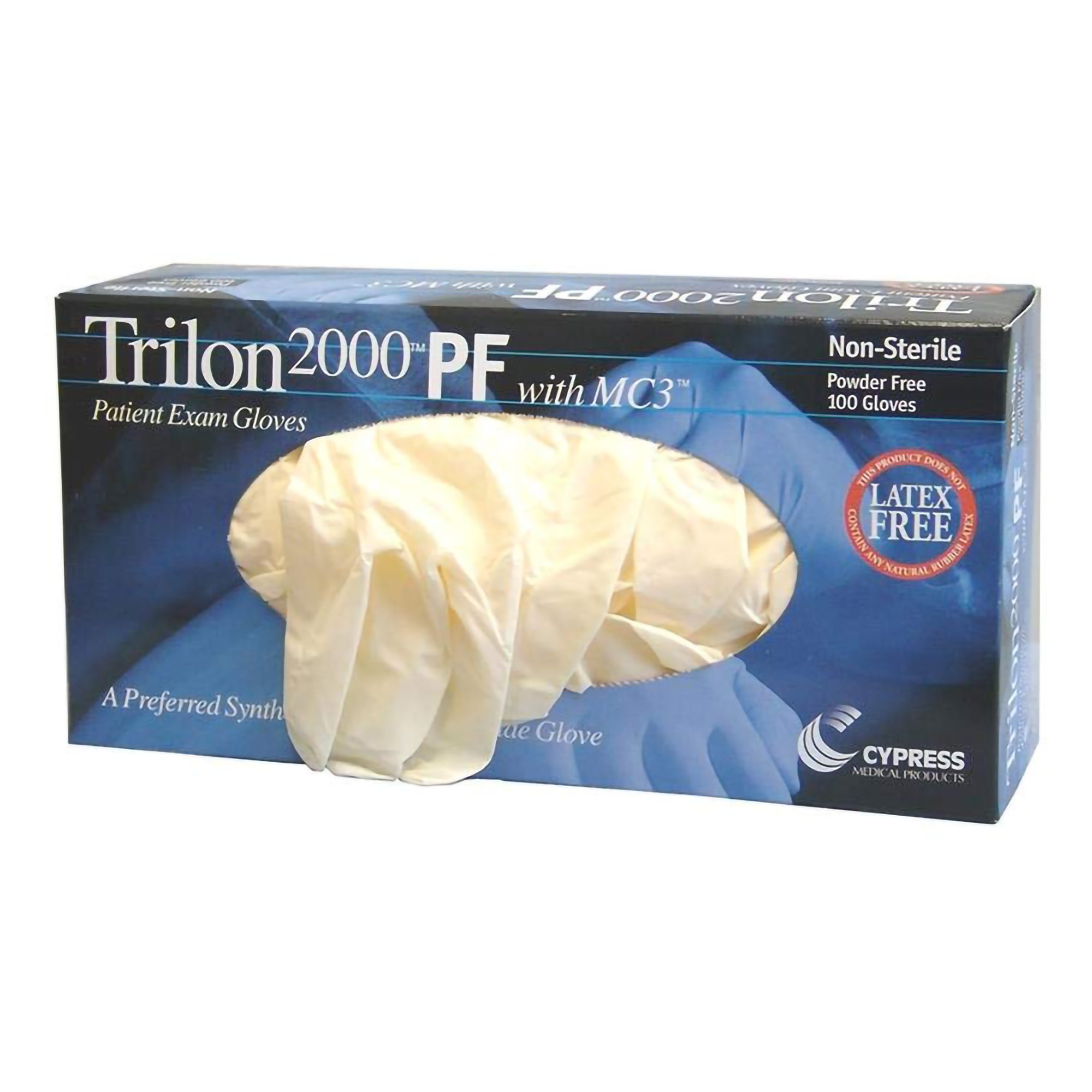Trilon 2000® PF with MC3® Stretch Vinyl Exam Glove, Medium, Ivory - Image 2