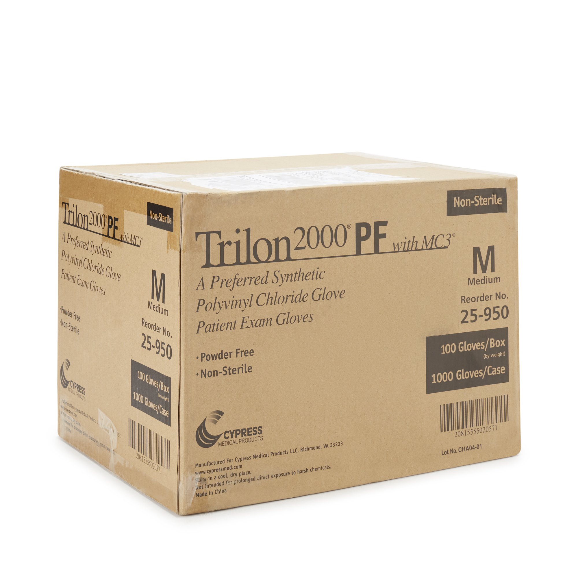 Trilon 2000® PF with MC3® Stretch Vinyl Exam Glove, Medium, Ivory - Image 6