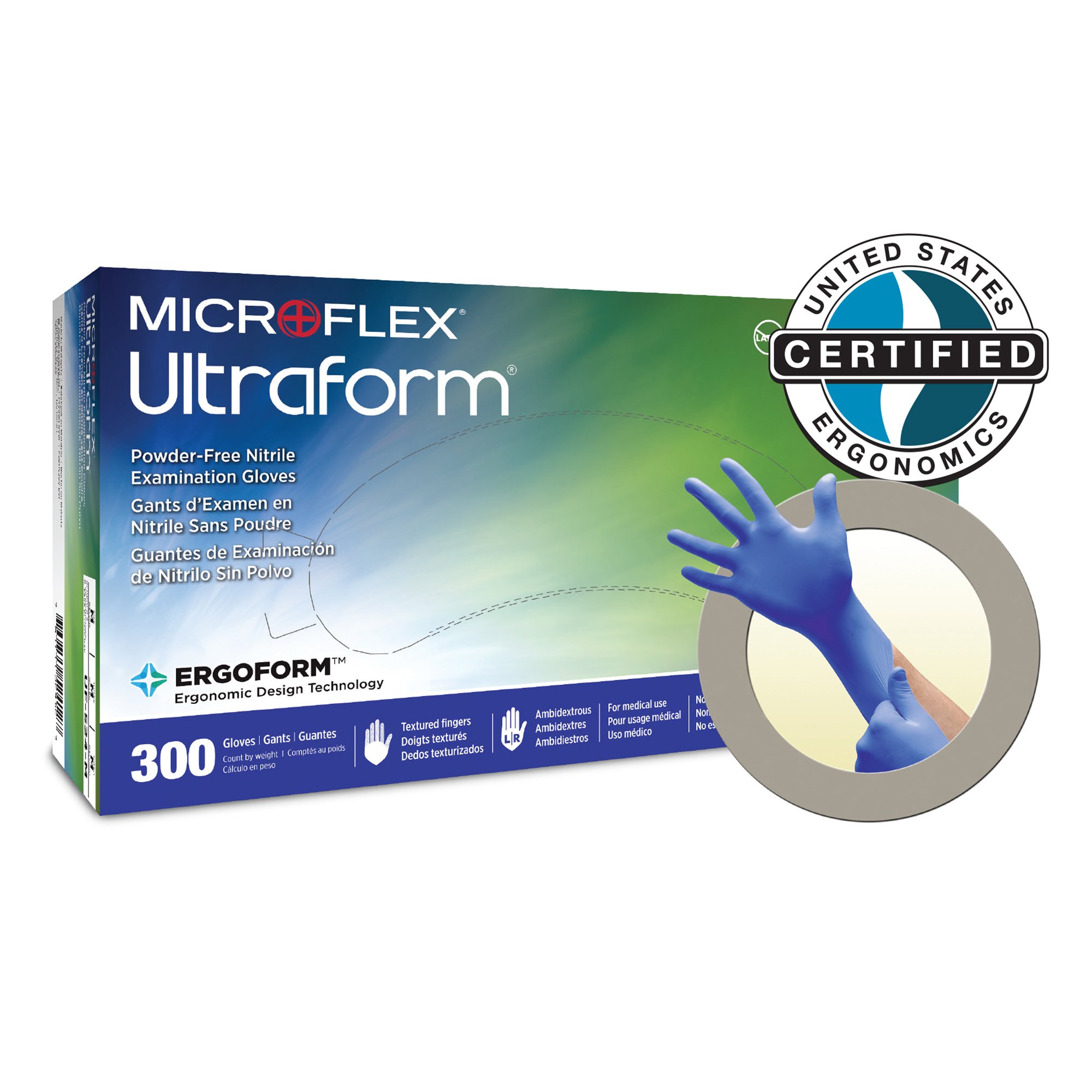 Ultraform® Nitrile Exam Glove, Extra Large, Blue - Image 3