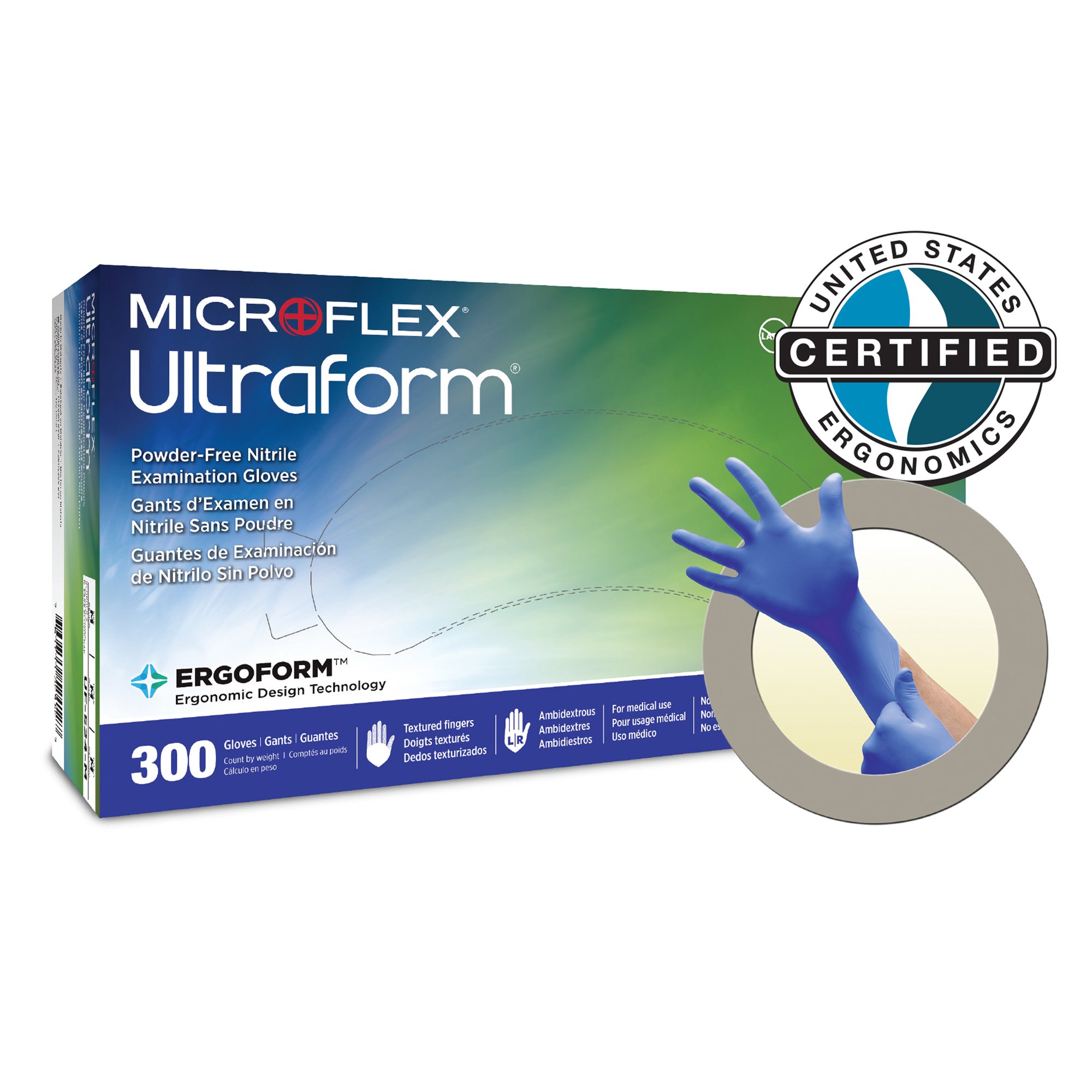 Ultraform® Nitrile Exam Glove, Extra-Small, Blue - Image 3