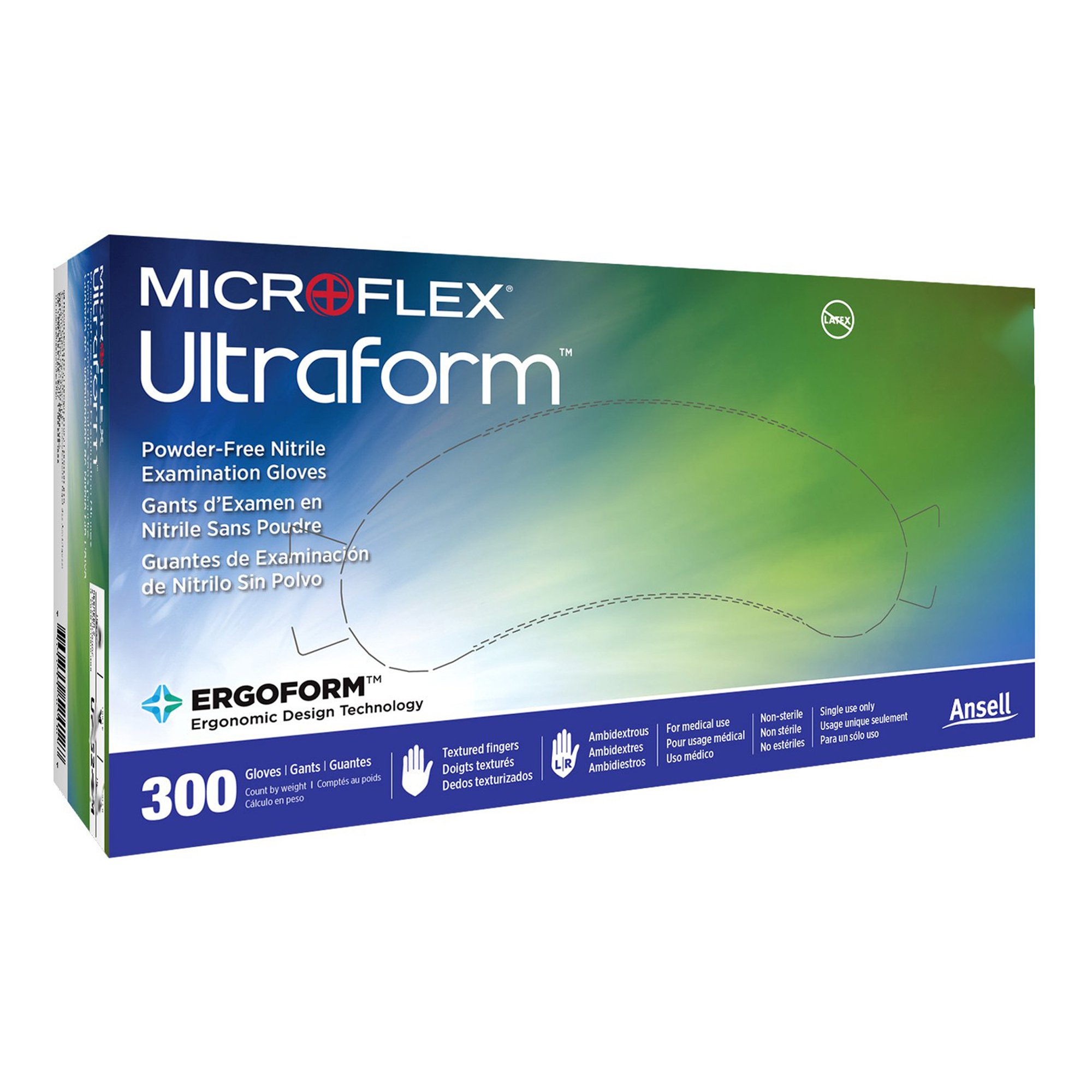 Ultraform® Nitrile Exam Glove, Extra-Small, Blue