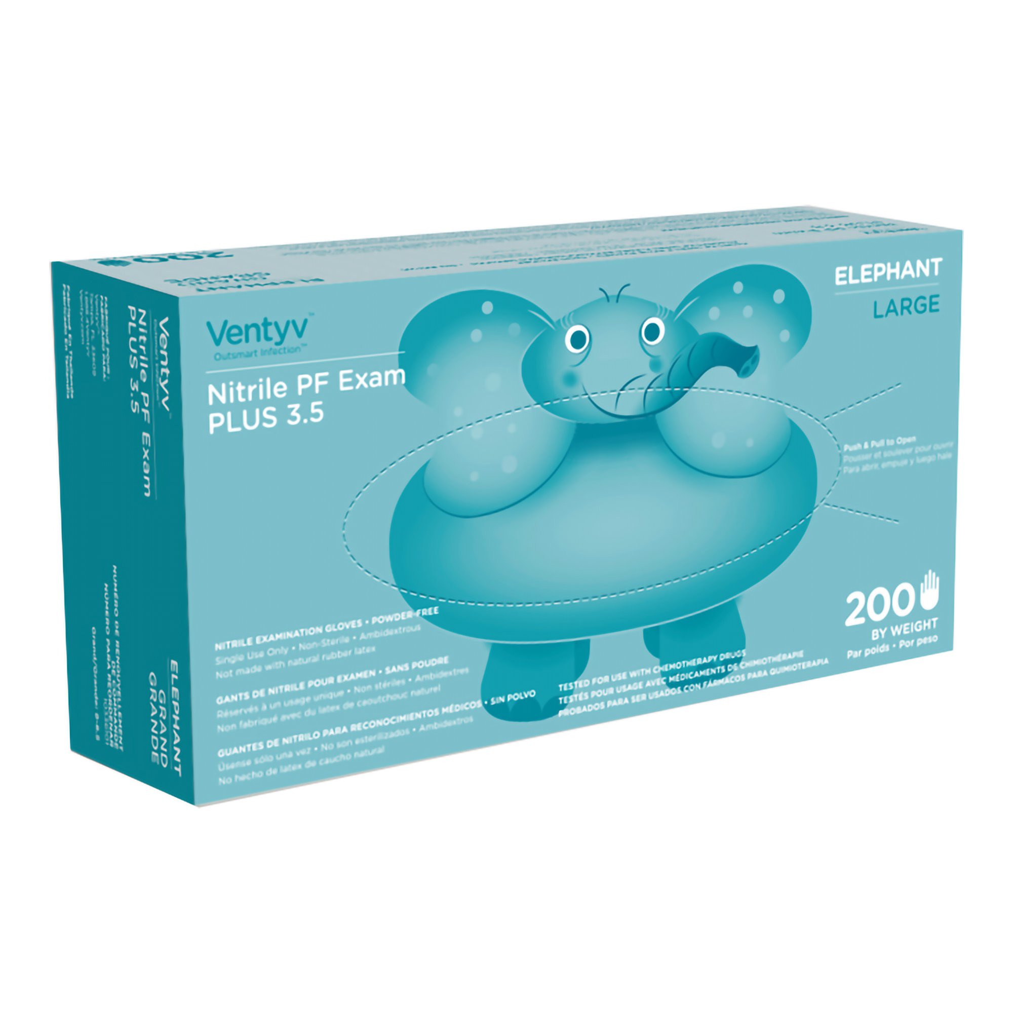 Ventyv™ Plus 3.5 Elephant Nitrile Exam Glove, Large, Violet