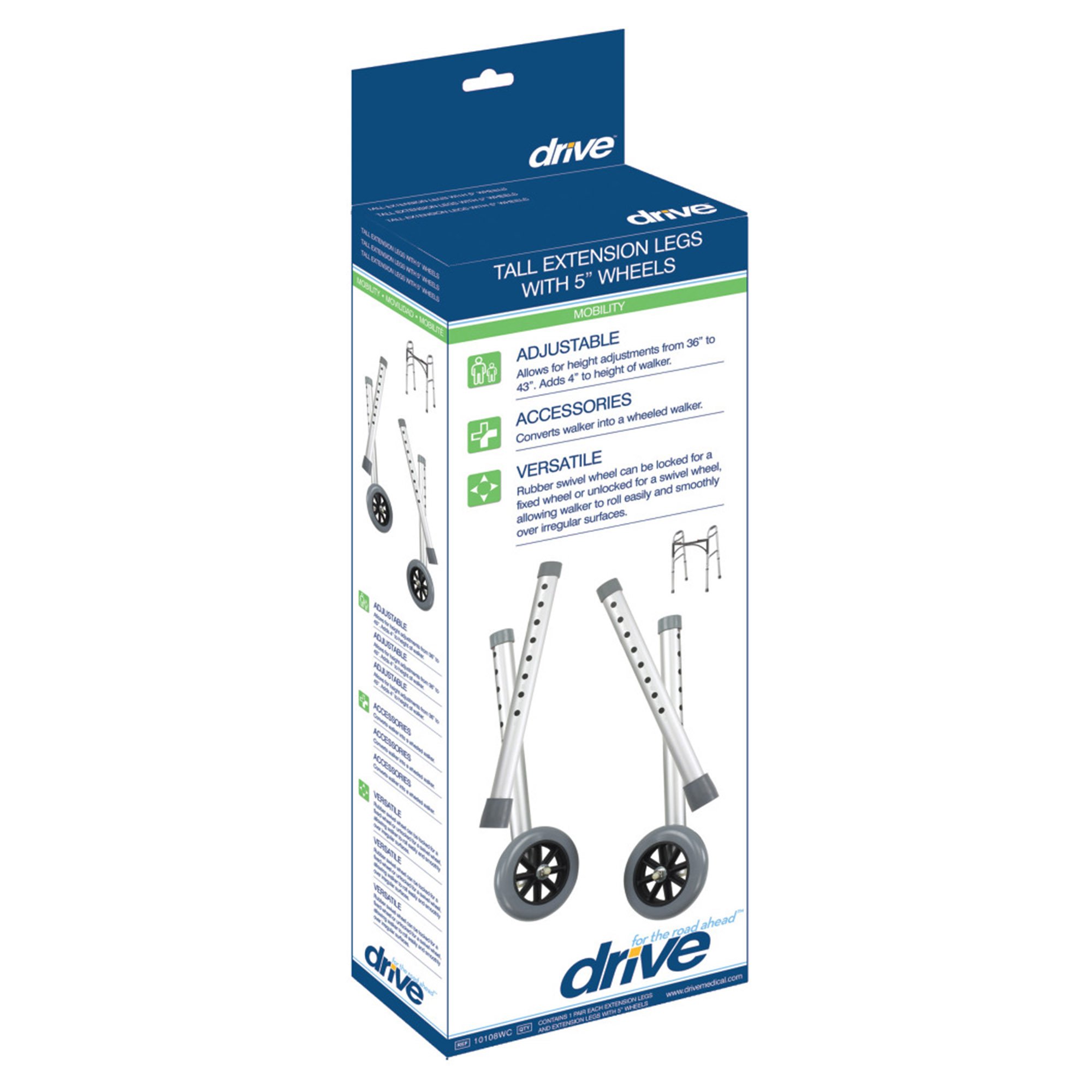 drive™ Tall Extension Legs with Wheel