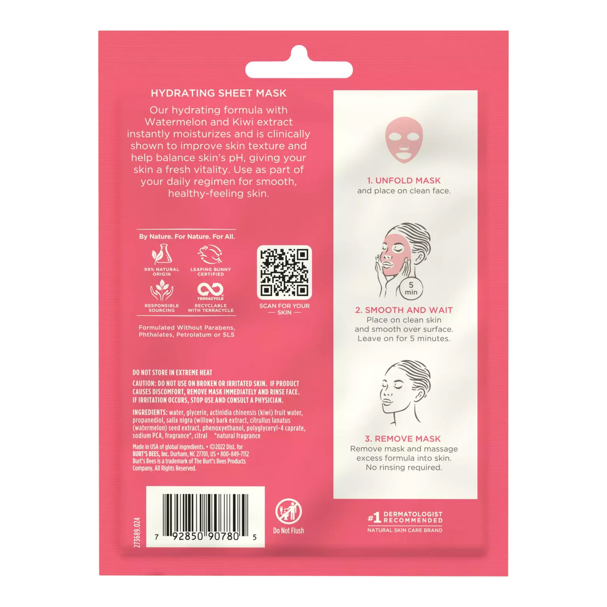 Burt's Bees® Hydrating Sheet Mask Watermelon - Image 2