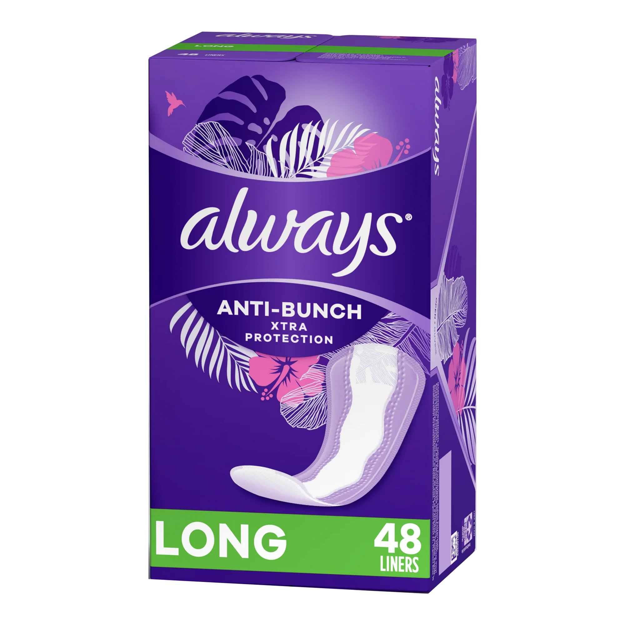 Always Xtra Protection Anti-Bunch Liners, Long, Unscented - Image 2
