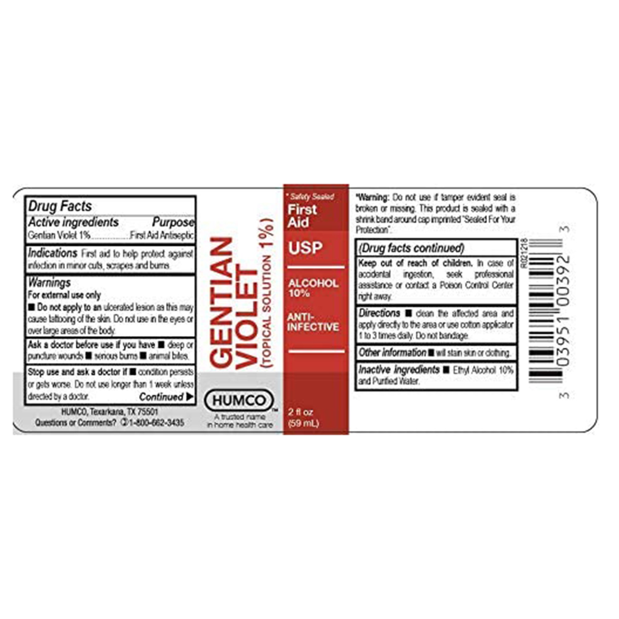 Humco Gentian Violet First Aid Antibiotic, 2-ounce Bottle - Image 2