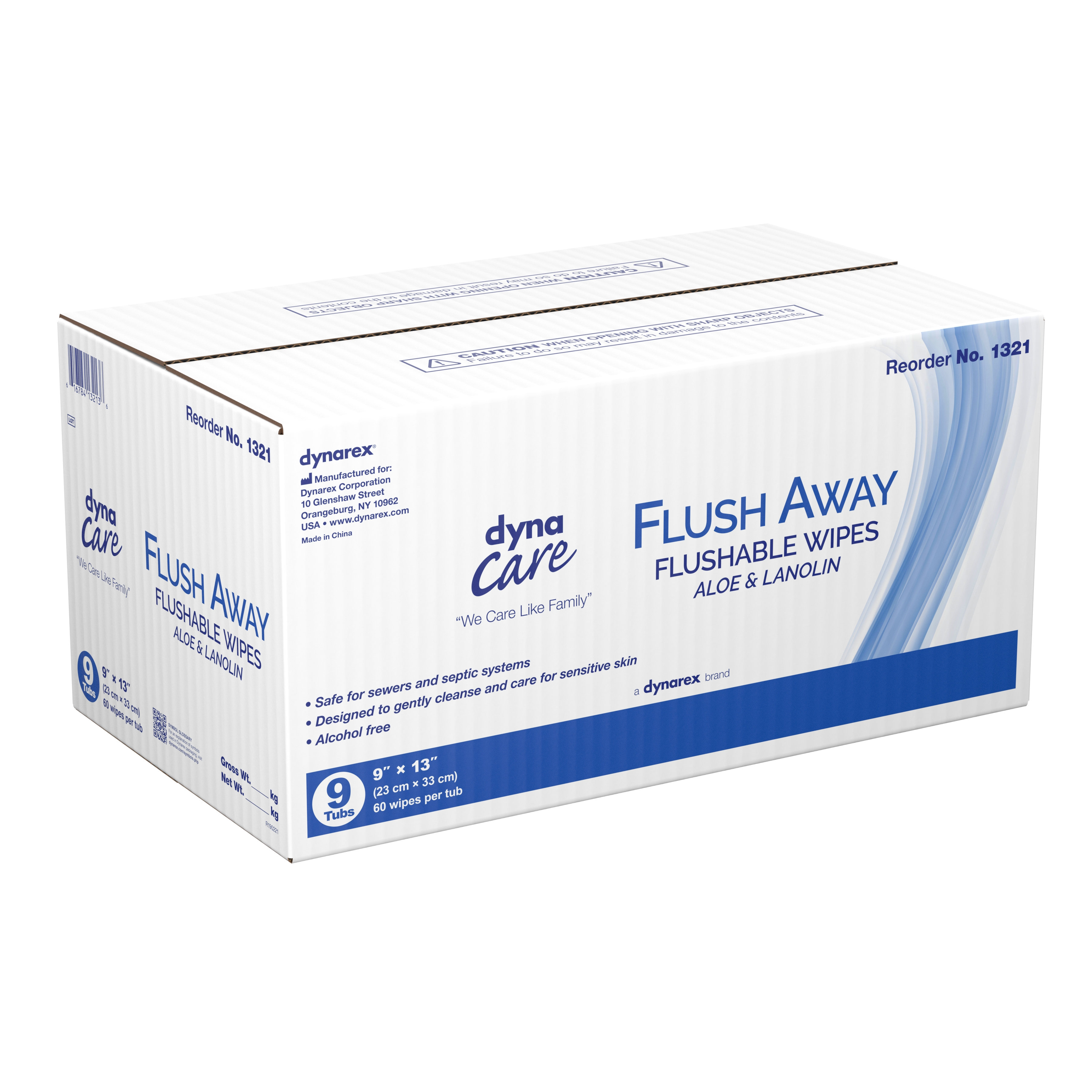 Dynarex Flush Away Personal Wipes, Adult, Tub, Aloe/Lanolin Scented - Image 2