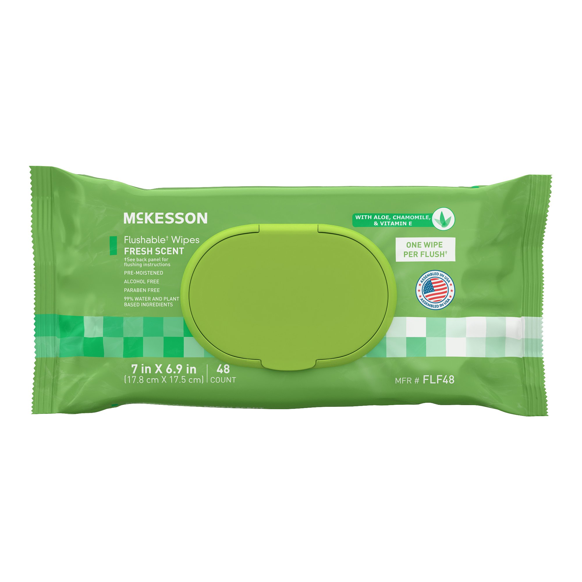 McKesson Flushable* Wet Wipes - Scented, 48 Wet Wipes per Pack