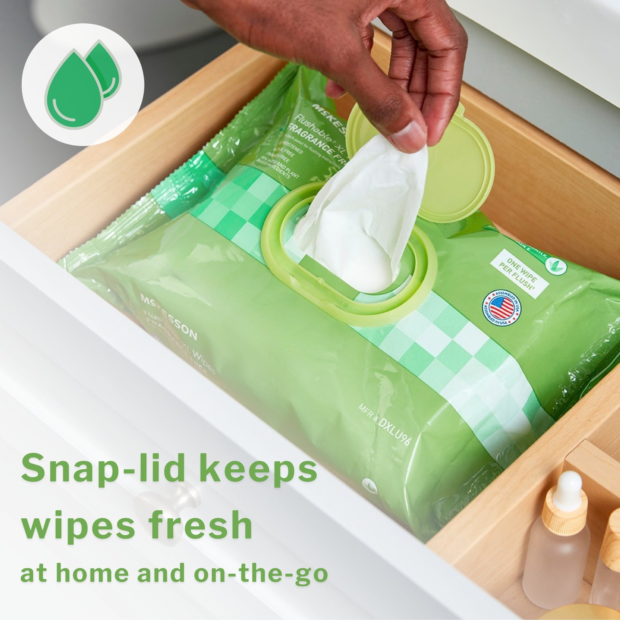 McKesson Flushable* Wet Wipes - Scented, 48 Wet Wipes per Pack - Image 4