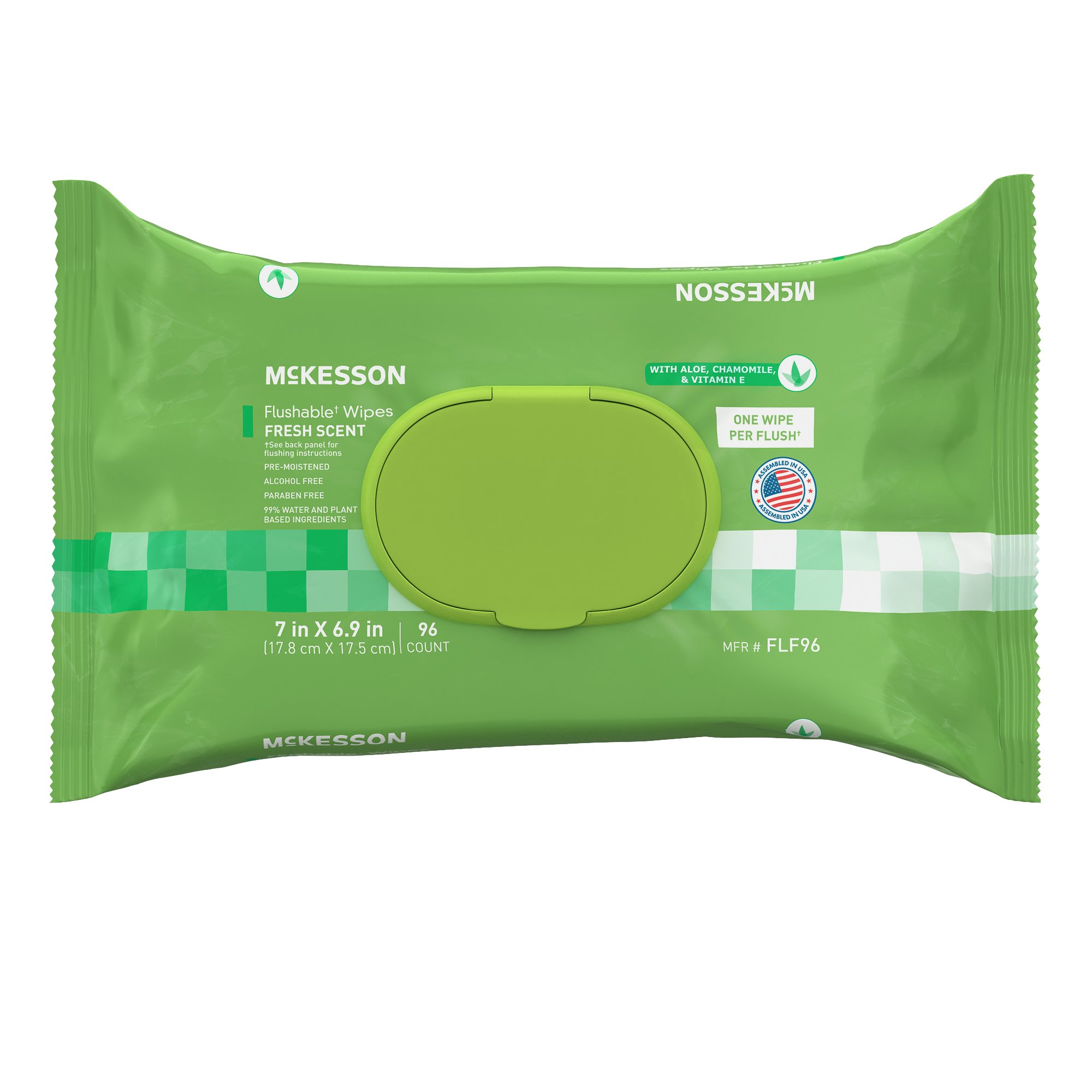McKesson Flushable* Wet Wipes - Scented, 96 Wet Wipes per Pack
