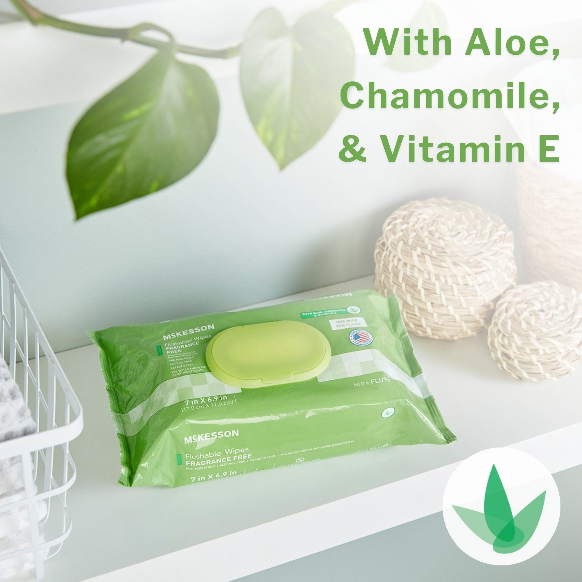McKesson Flushable* Wet Wipes - Scented, 96 Wet Wipes per Pack - Image 5
