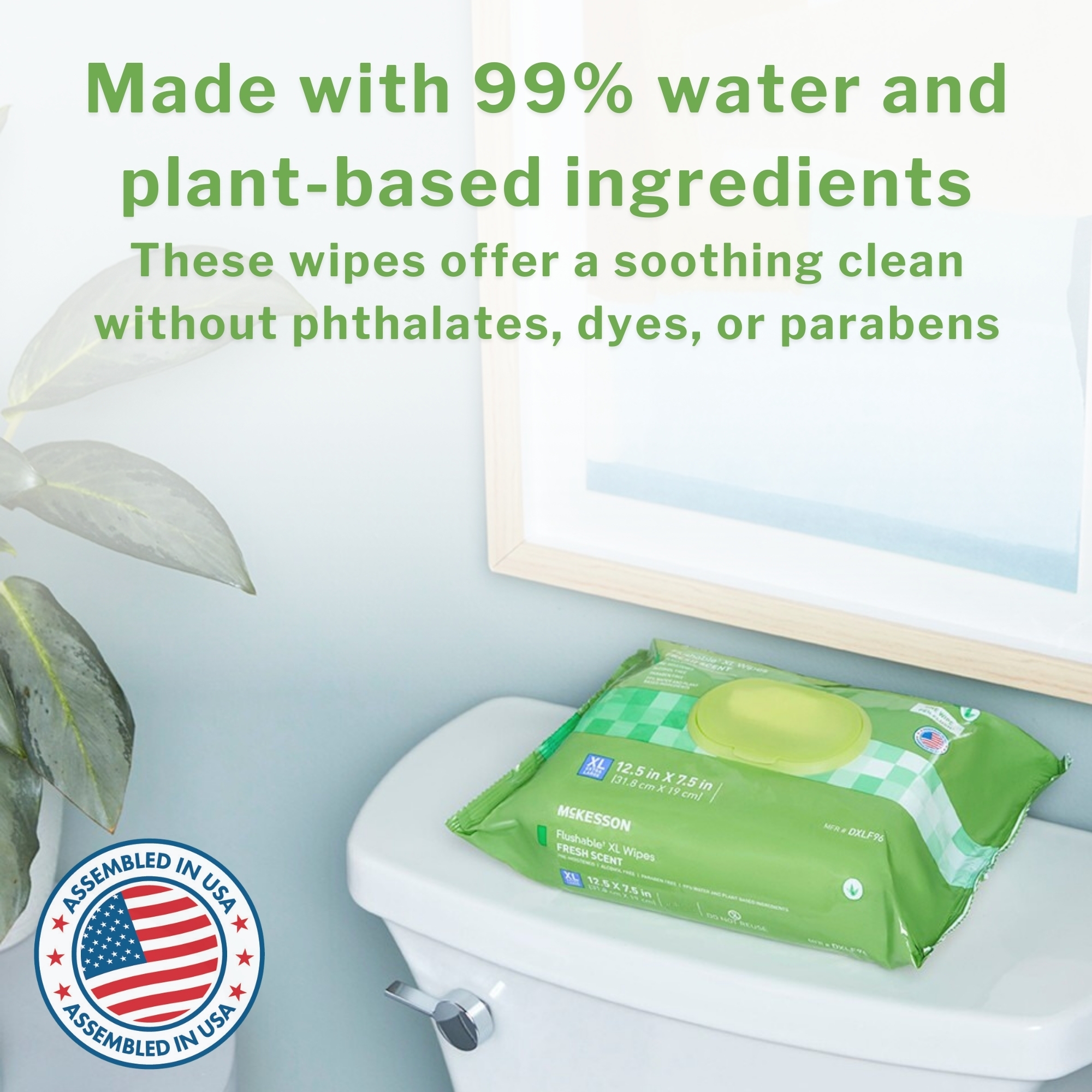McKesson Flushable* Wet Wipes XL - Unscented, 48 Wipes per Pack - Image 6