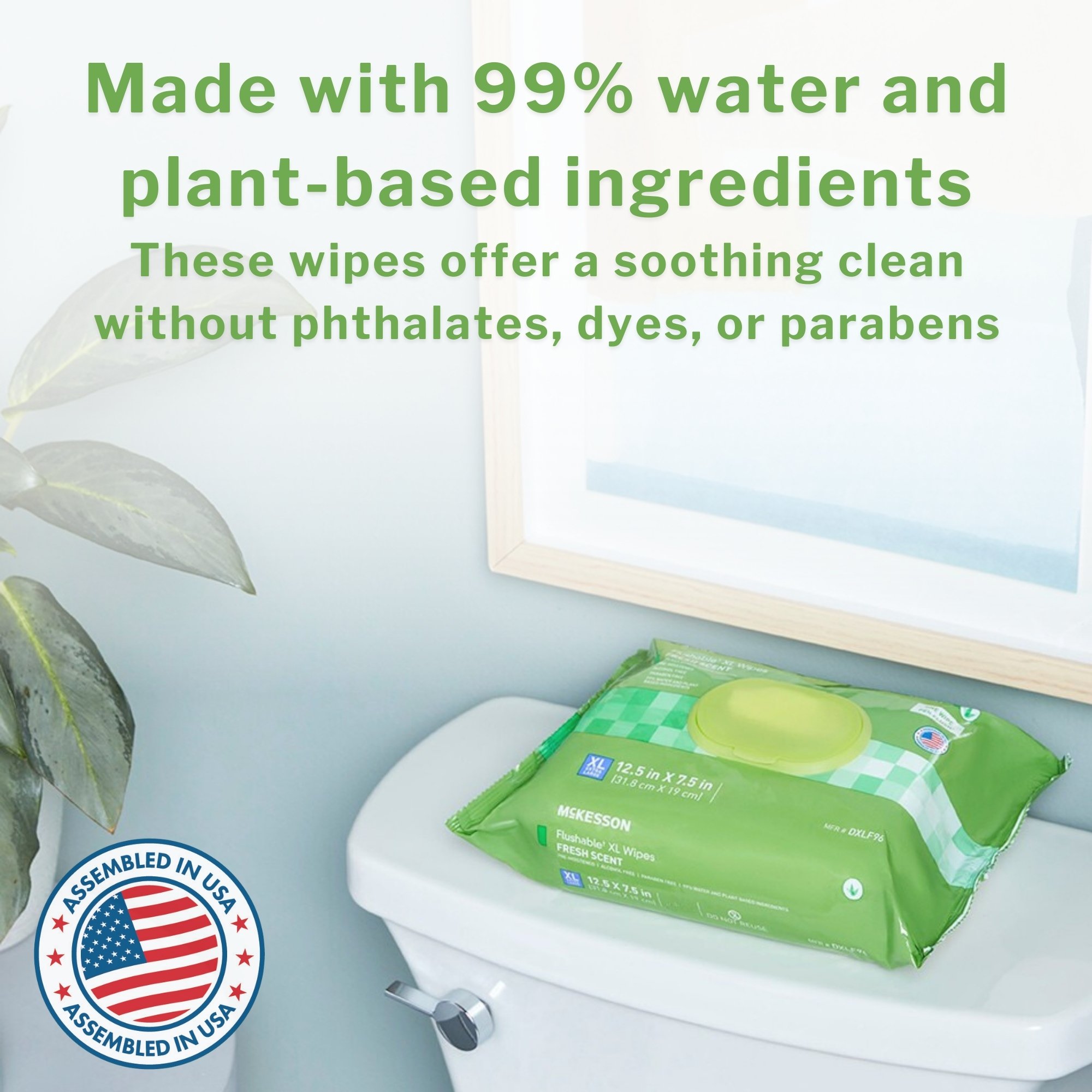 McKesson Flushable* Wet Wipes XL - Unscented, 96 Wet Wipes per Pack - Image 6