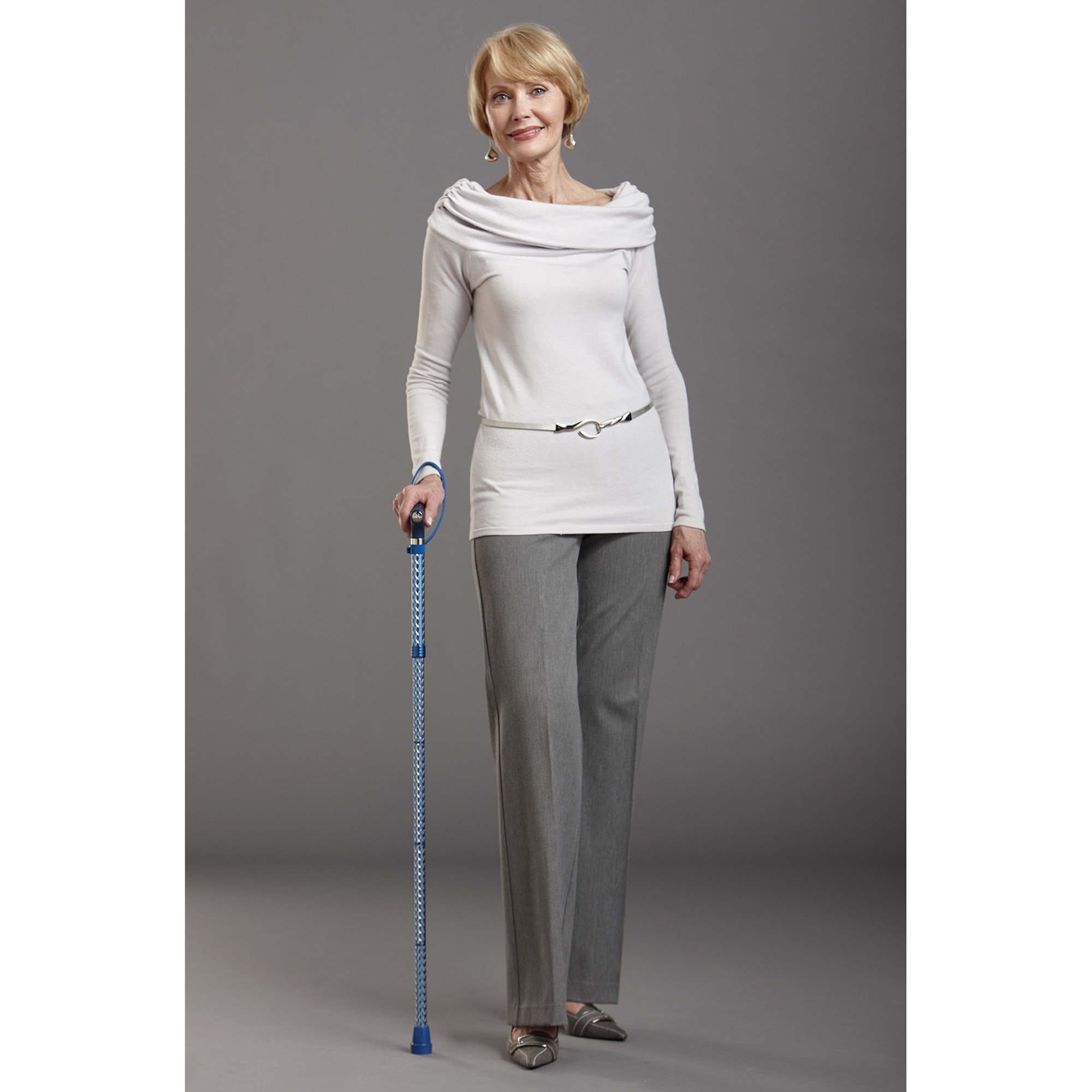 Switch Sticks® Folding Cane, Azure Blue, 32 to 37 Inch Height - Image 5