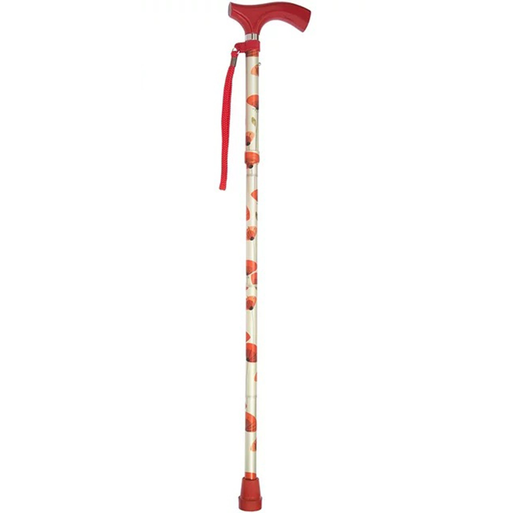 Switch Sticks® Folding Cane, Poppies Print, 32 to 37 Inch Height