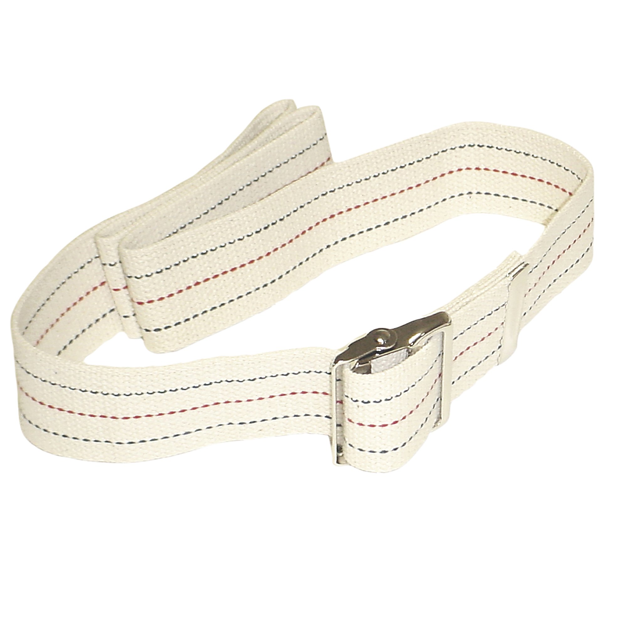 FabLife™ White Pinstripe Gait Belt with Metal Buckle, 54 Inch