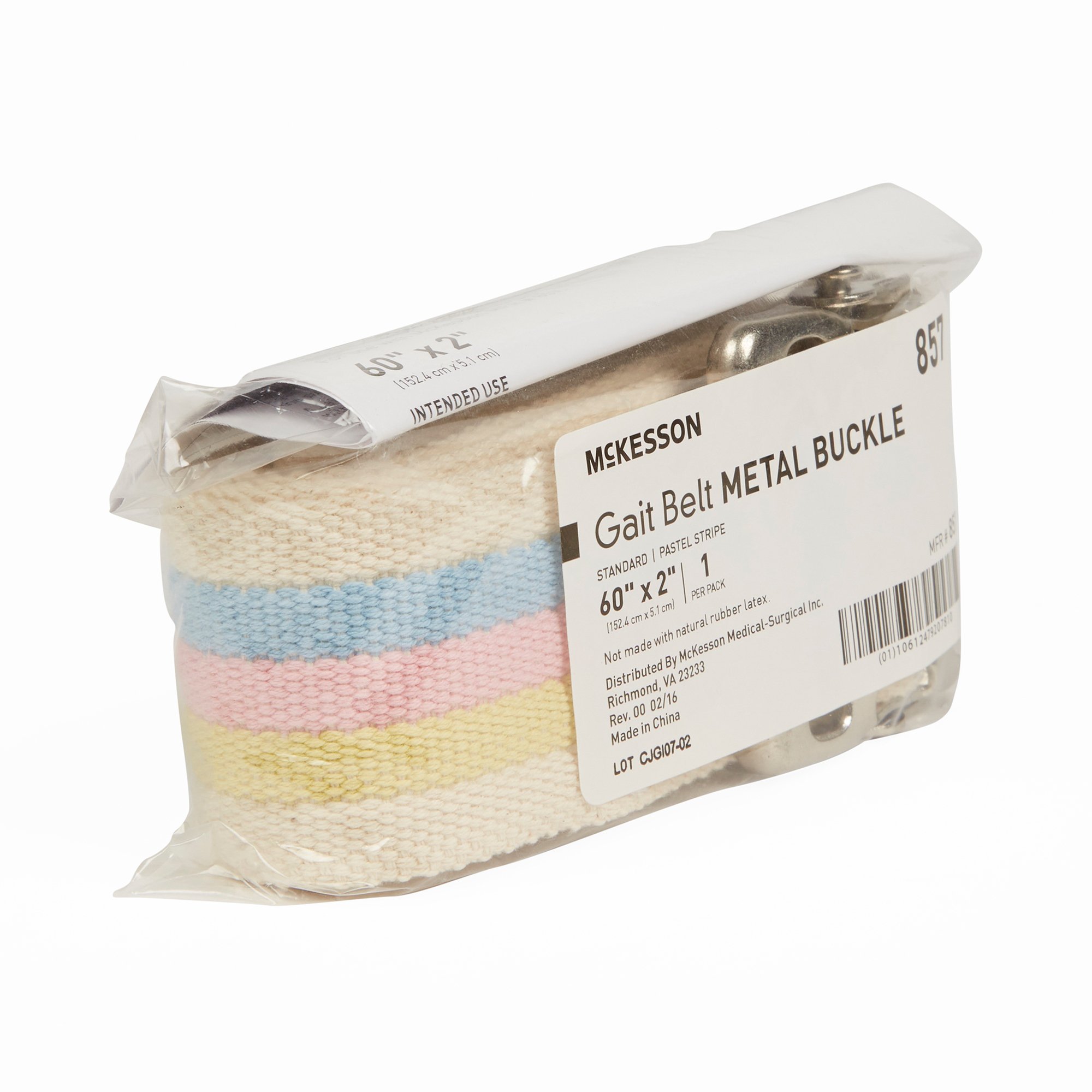 McKesson Pastel Stripe Gait Belt, 60 Inch - Image 2