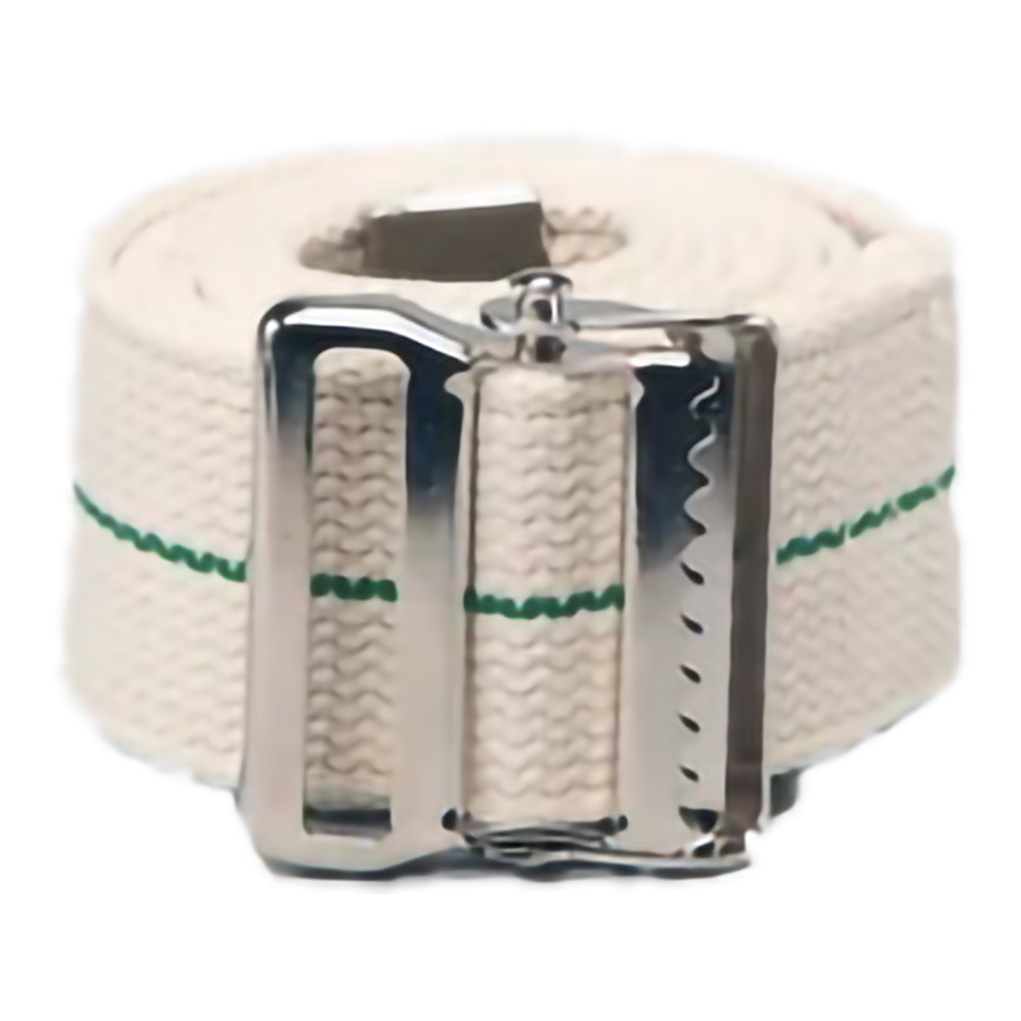 Posey Cotton Gait Belt, White with Green Stripes, 66 Inches