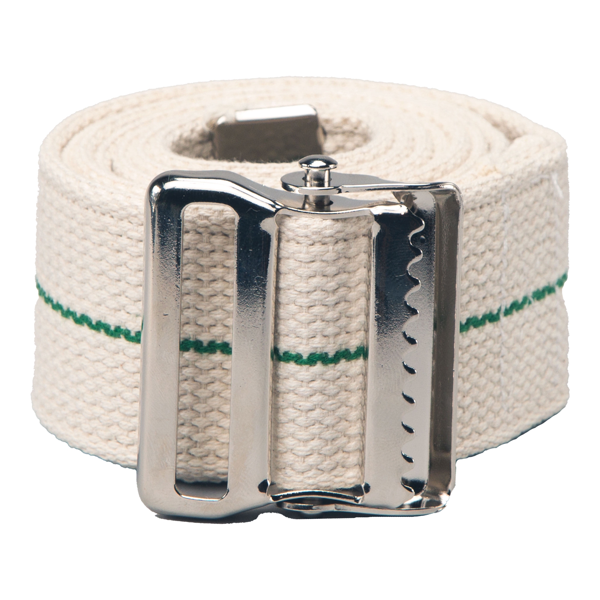 Posey® Gait and Transfer Belt, White with Green Stripe, 54 Inch