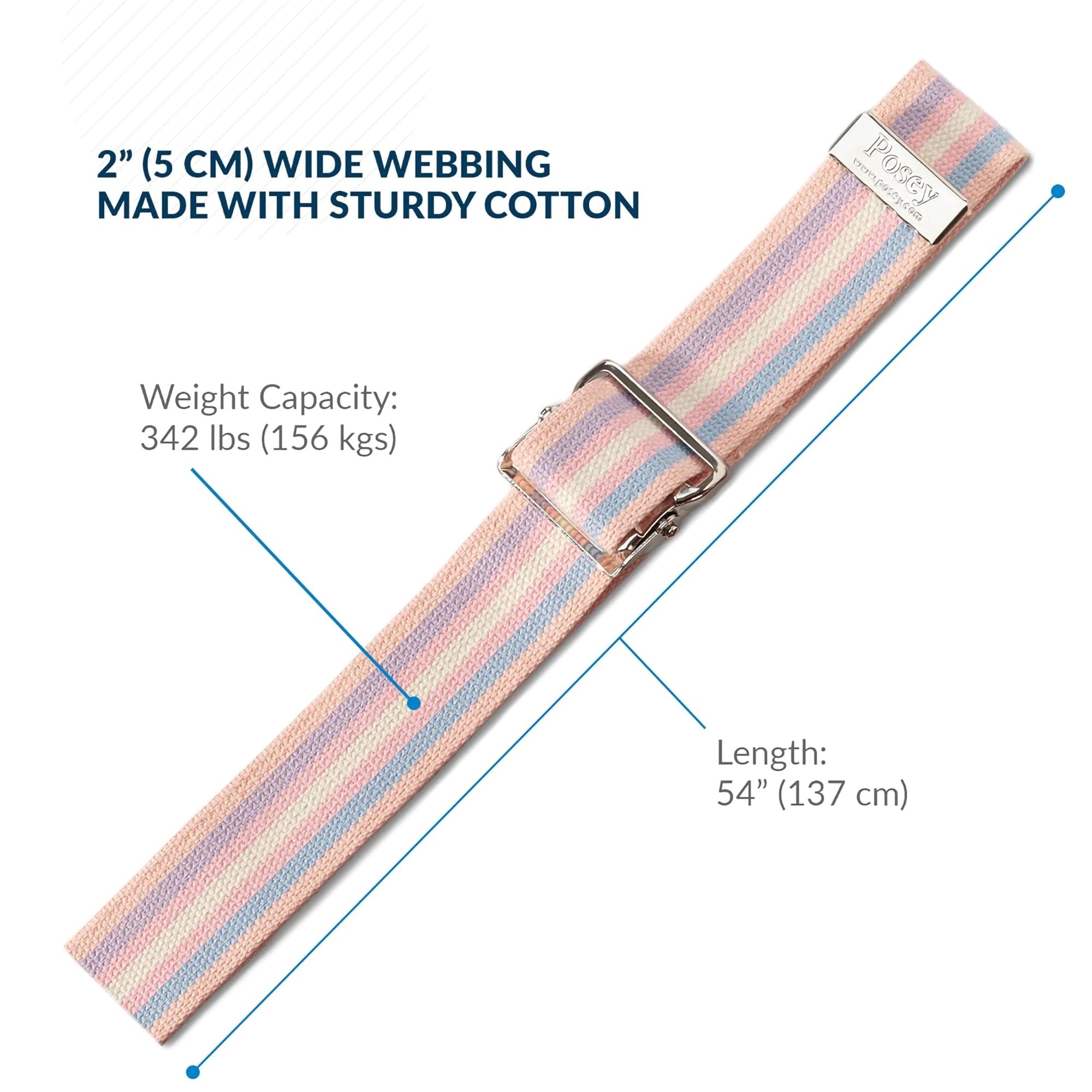 Posey® Gait Belt, Nickel Buckle, Pastel Striped, 54-Inch Length - Image 4