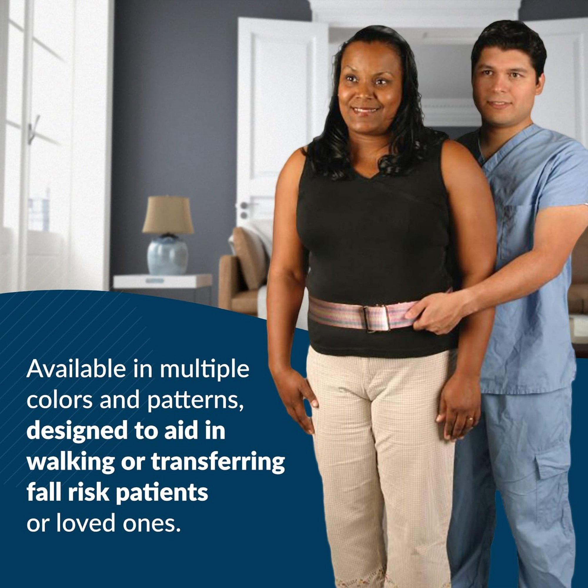 Posey® Gait Belt, Nickel Buckle, Pastel Striped, 54-Inch Length - Image 5