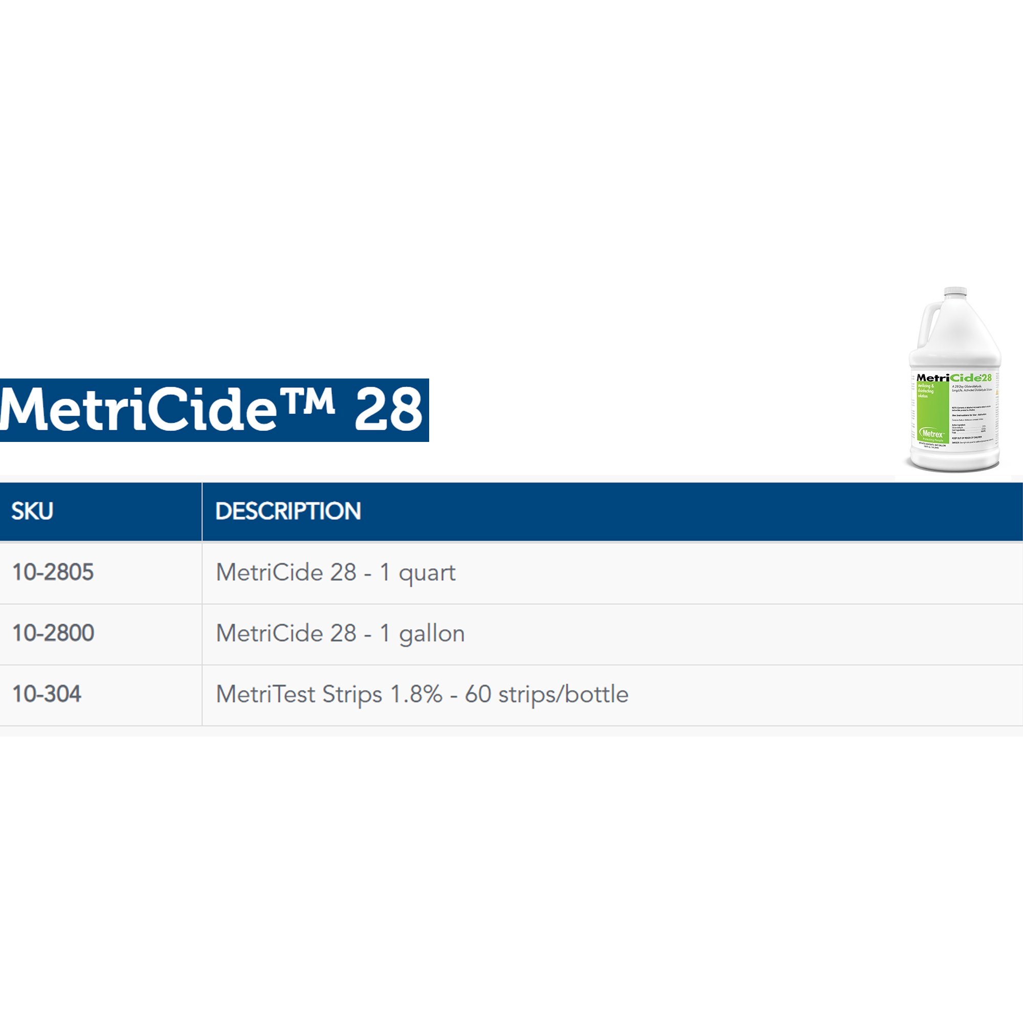 MetriCide® 28 Glutaraldehyde High-Level Disinfectant, 1 gal Jug - Image 3