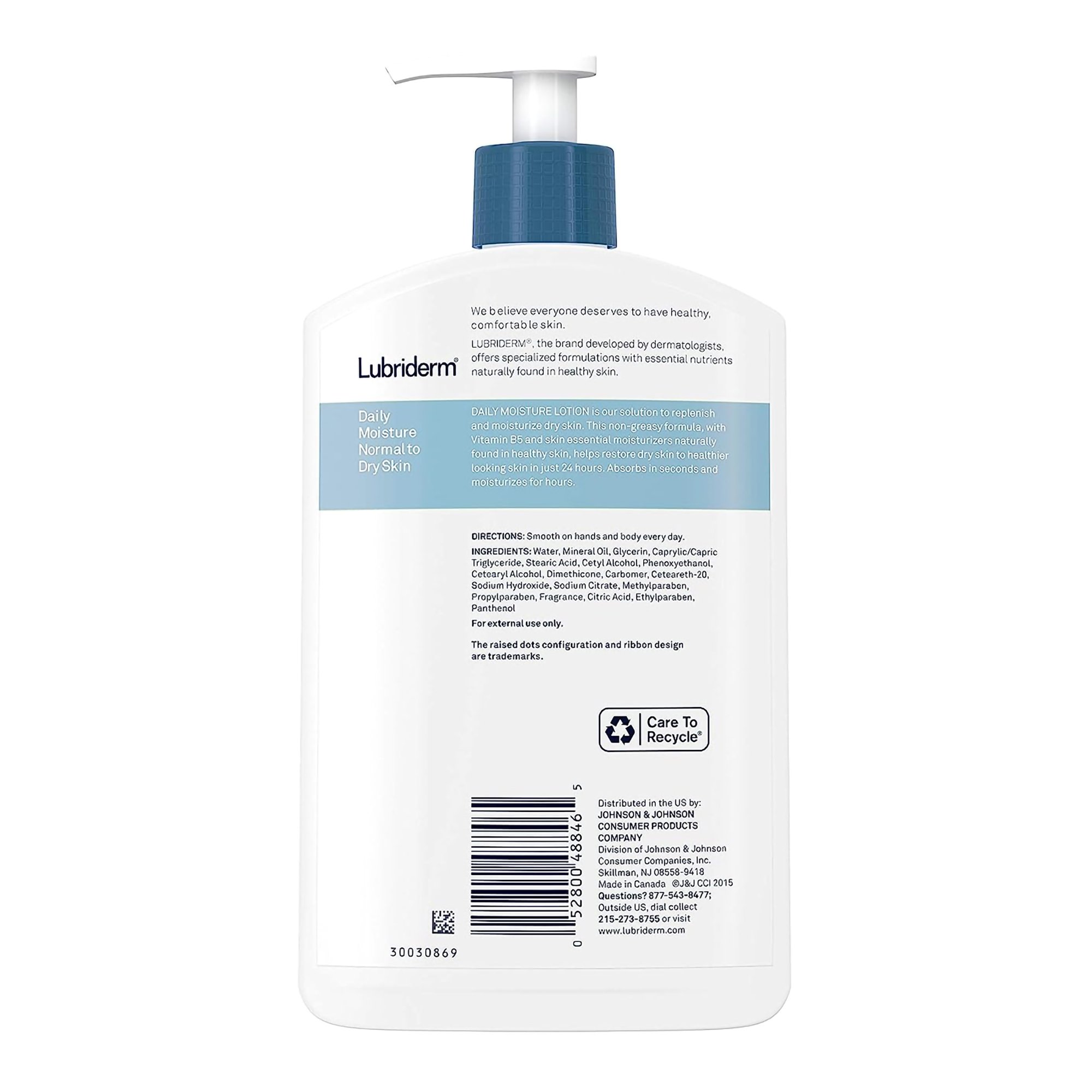 Lubriderm® Daily Moisture Lotion Unscented, 16-ounce Pump Bottle - Image 4