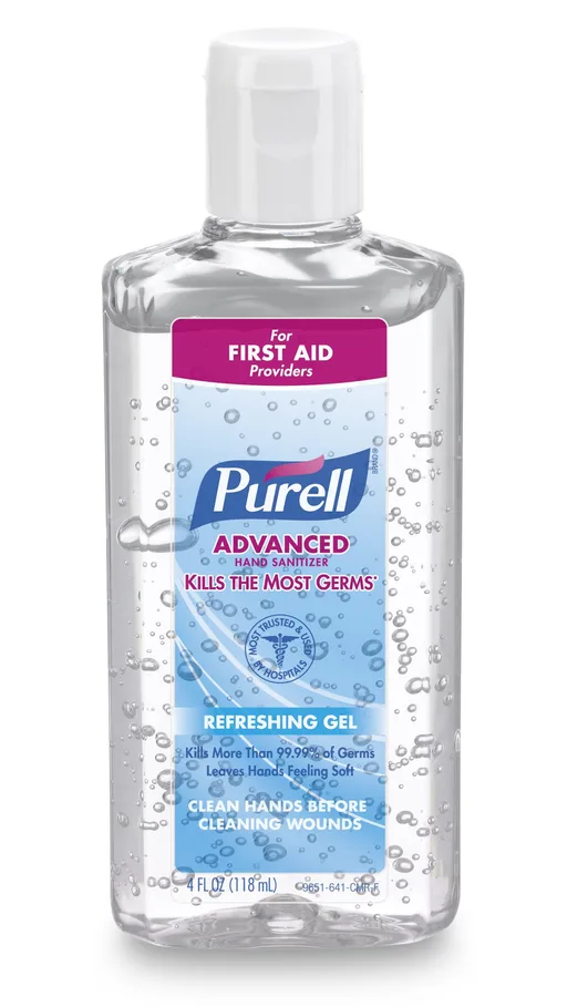 Purell® Advanced Hand Sanitizer 70% Alcohol Gel, Bottle, 4 ounces, Fruit Scent