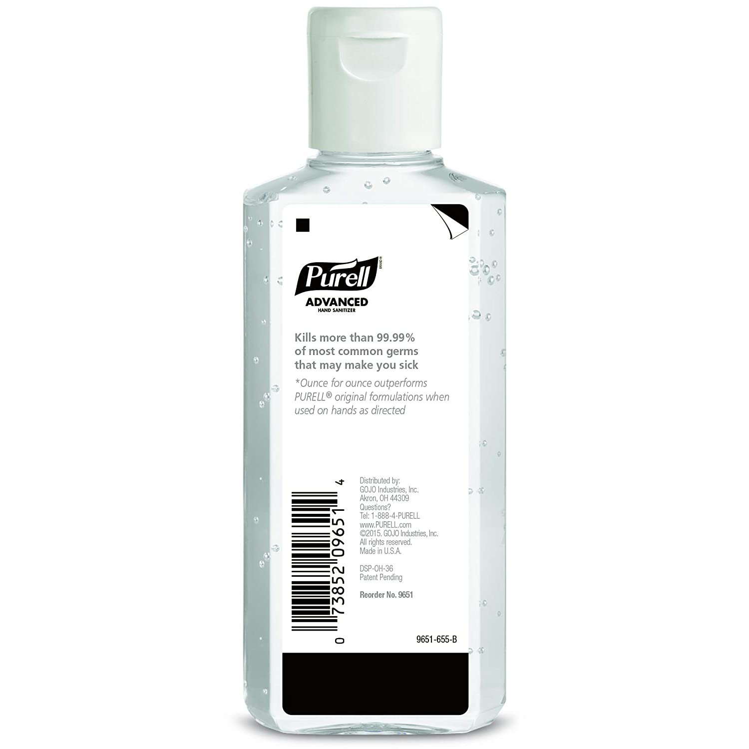 Purell® Advanced Hand Sanitizer 70% Alcohol Gel, Bottle, 4 ounces, Fruit Scent - Image 2