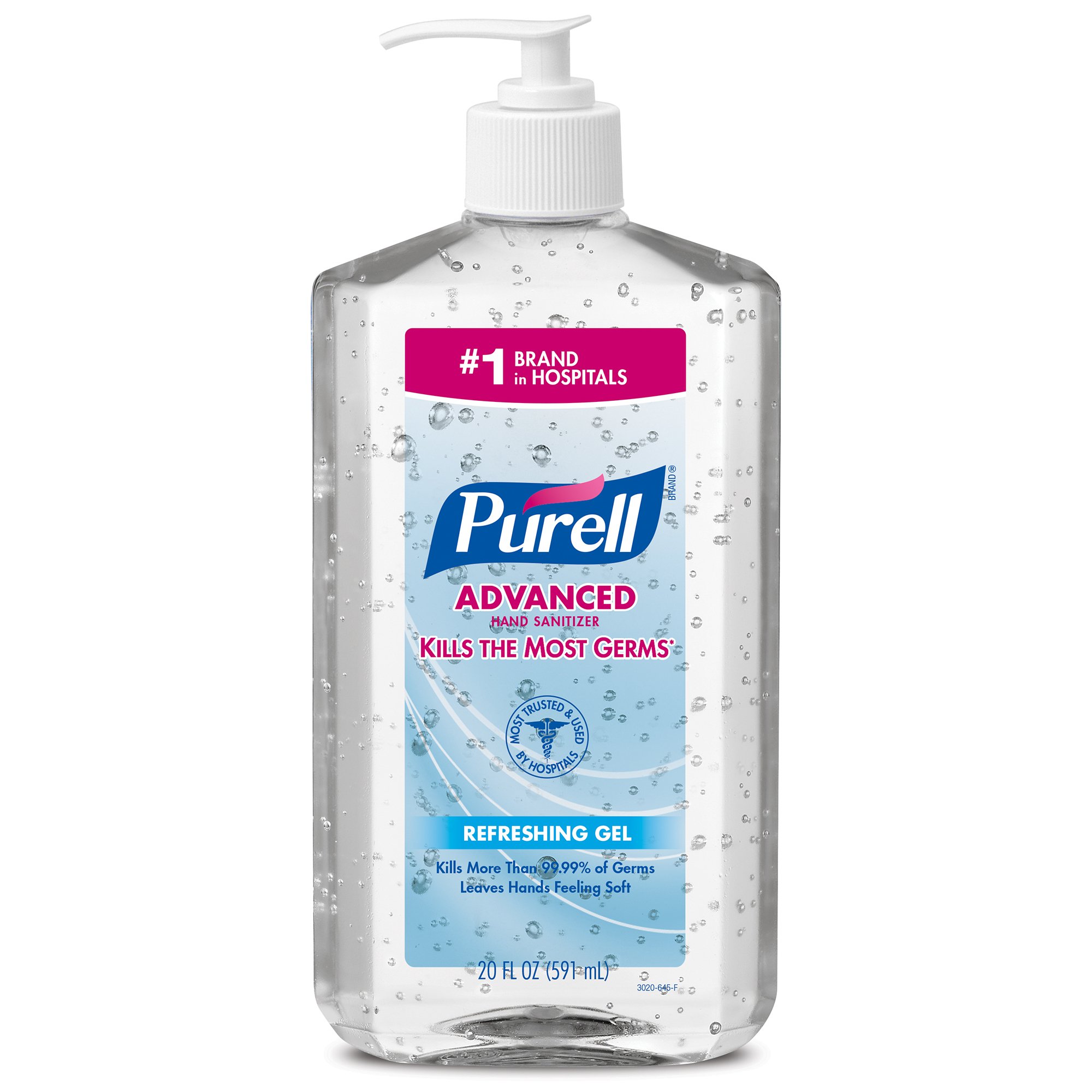Purell® Advanced Hand Sanitizer 70% Ethyl Alcohol Gel, Pump Bottle, 20 ounce