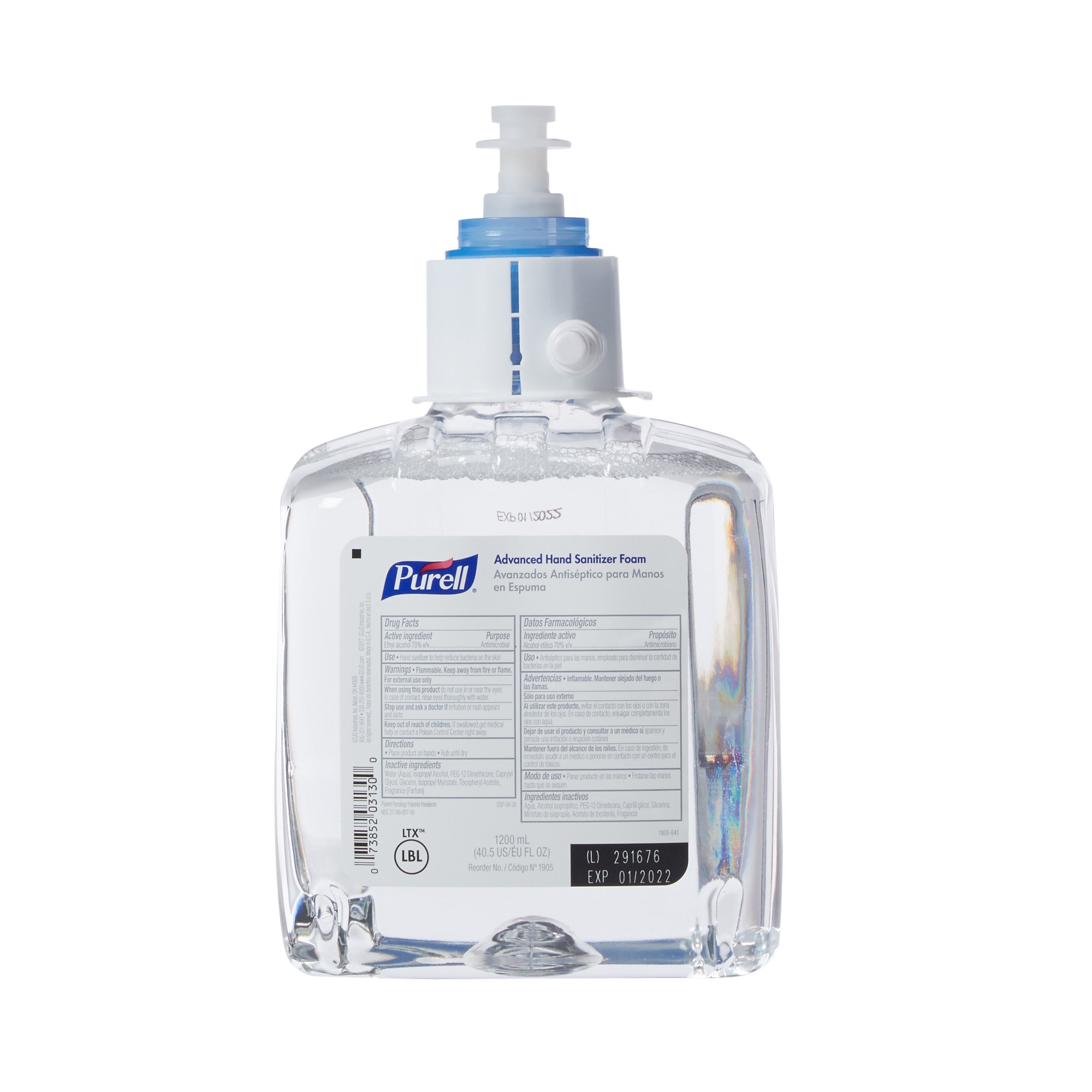 Purell® Advanced Hand Sanitizer Foam, 70% Ethyl Alcohol, 1,200 mL Refill Bottle - Image 2
