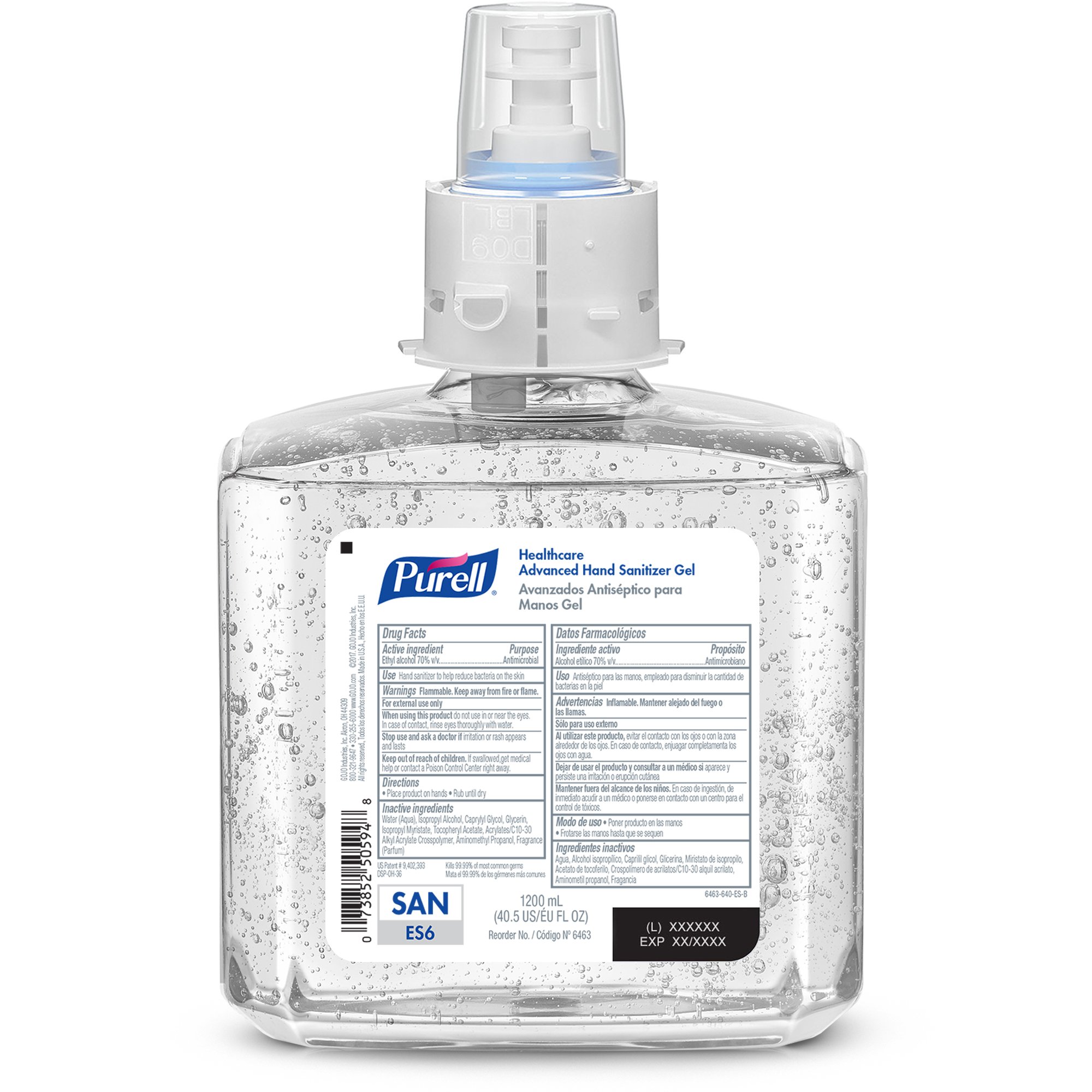 Purell® Healthcare Advanced Hand Sanitizer Gel Refill for ES6 Dispenser, 1200 mL - Image 2
