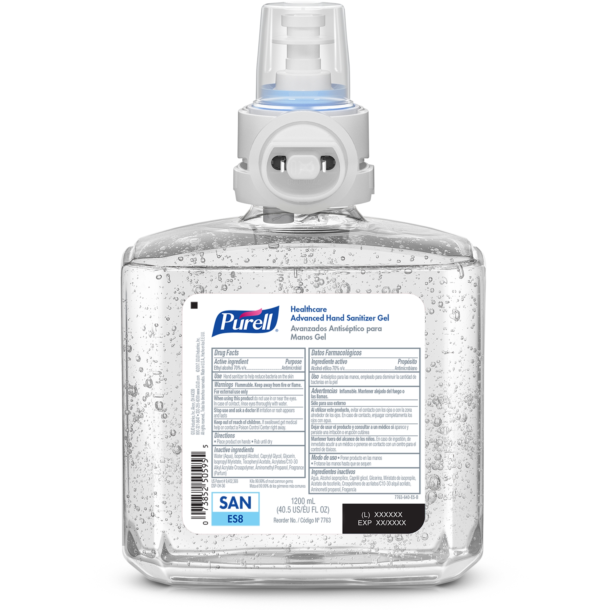 Purell® Healthcare Advanced Hand Sanitizer Gel Refill for ES8 Dispenser, 1200 mL - Image 2