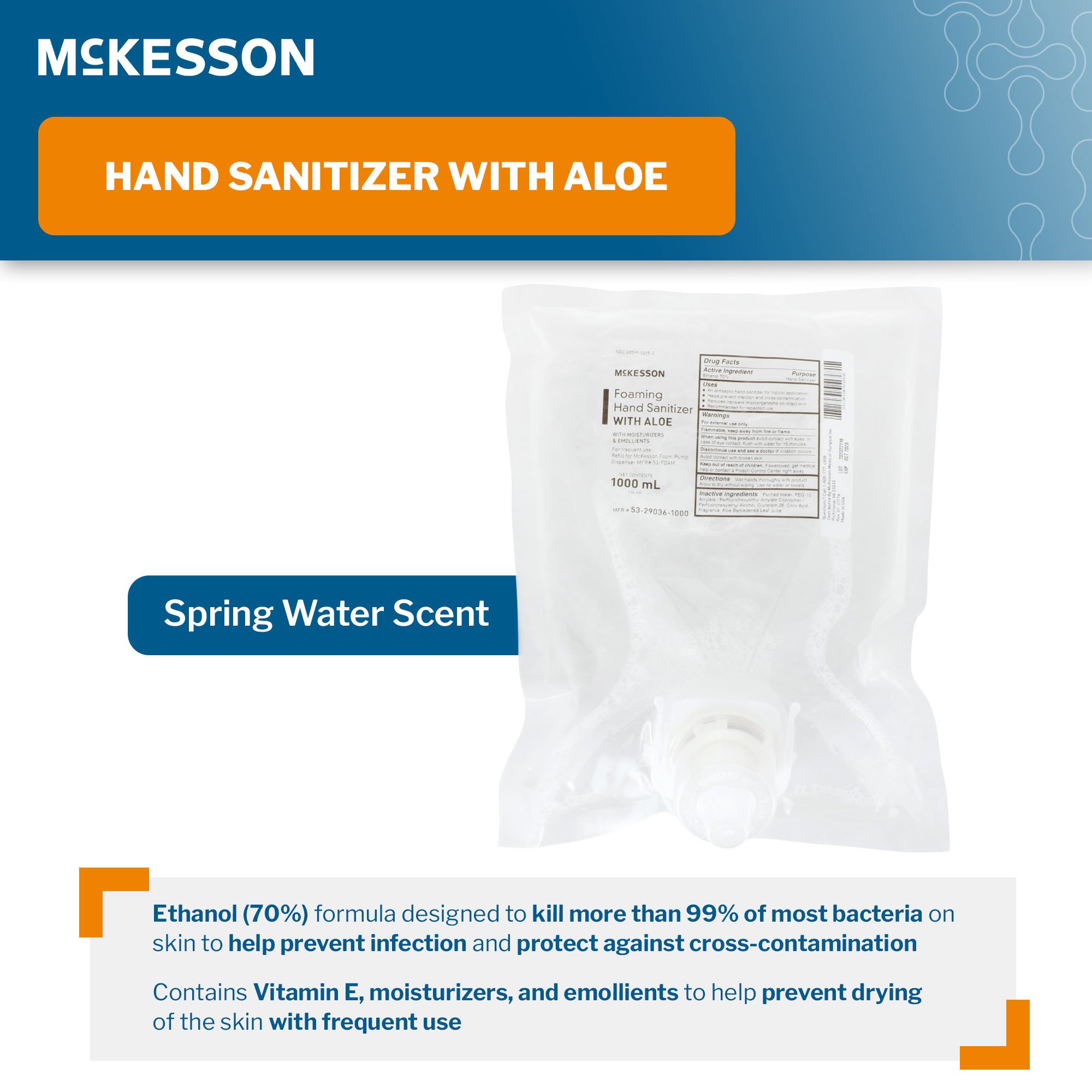 McKesson Foaming Hand Sanitizer with Aloe 1000 mL, Refill - Image 3