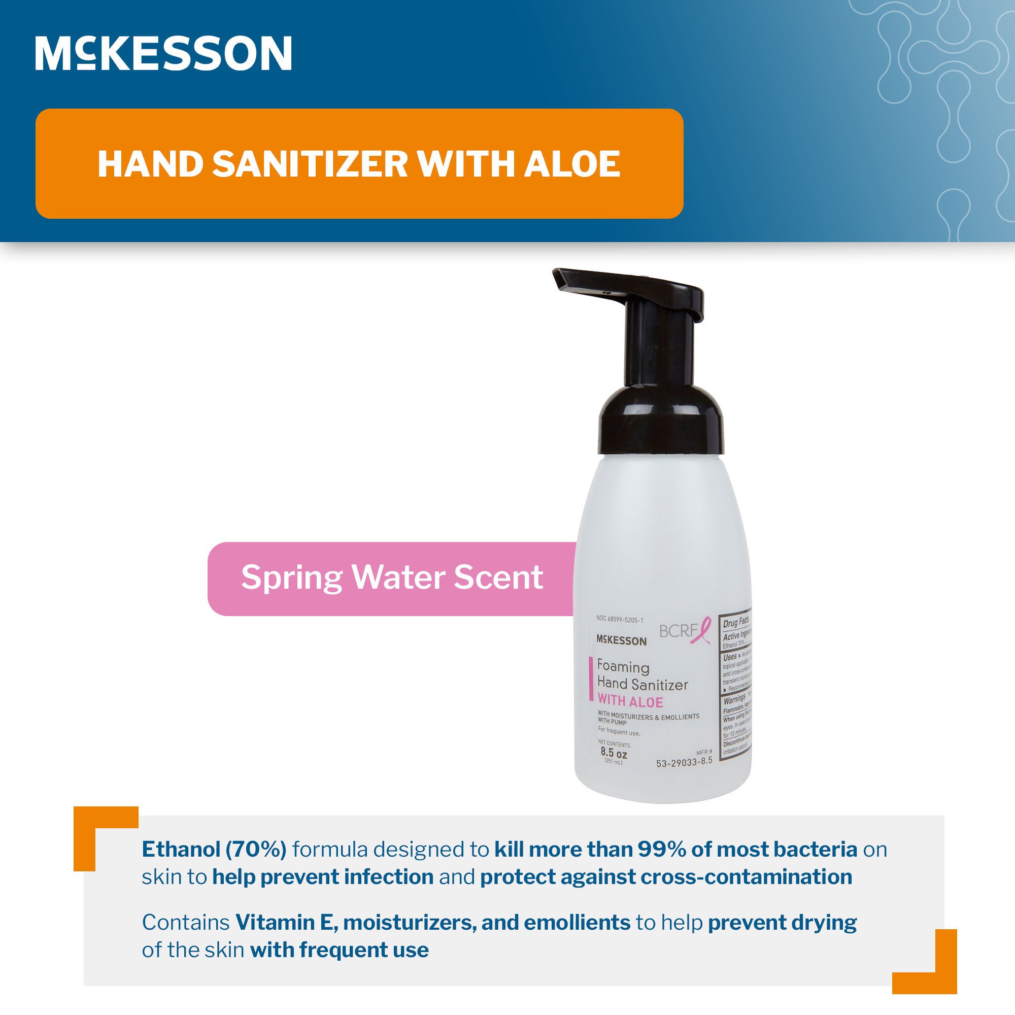 McKesson Foaming Hand Sanitizer with Aloe, 8.5 oz. Pump Bottle - Image 3