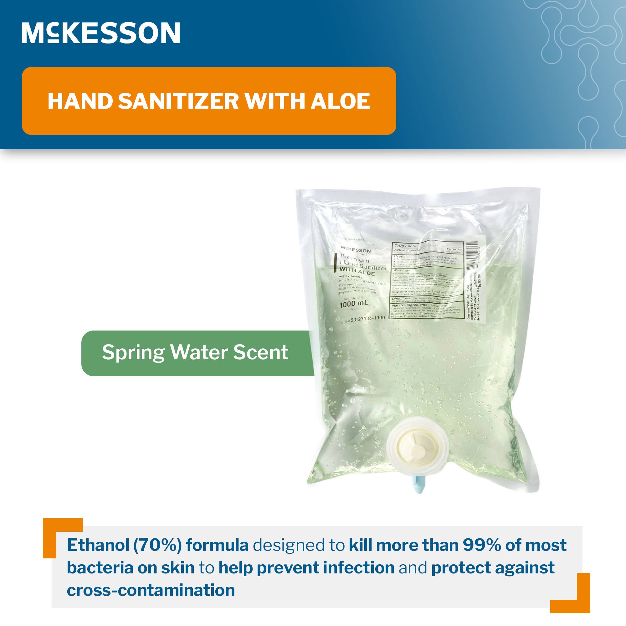 McKesson Gel Hand Sanitizer with Aloe 1000 mL - Image 3