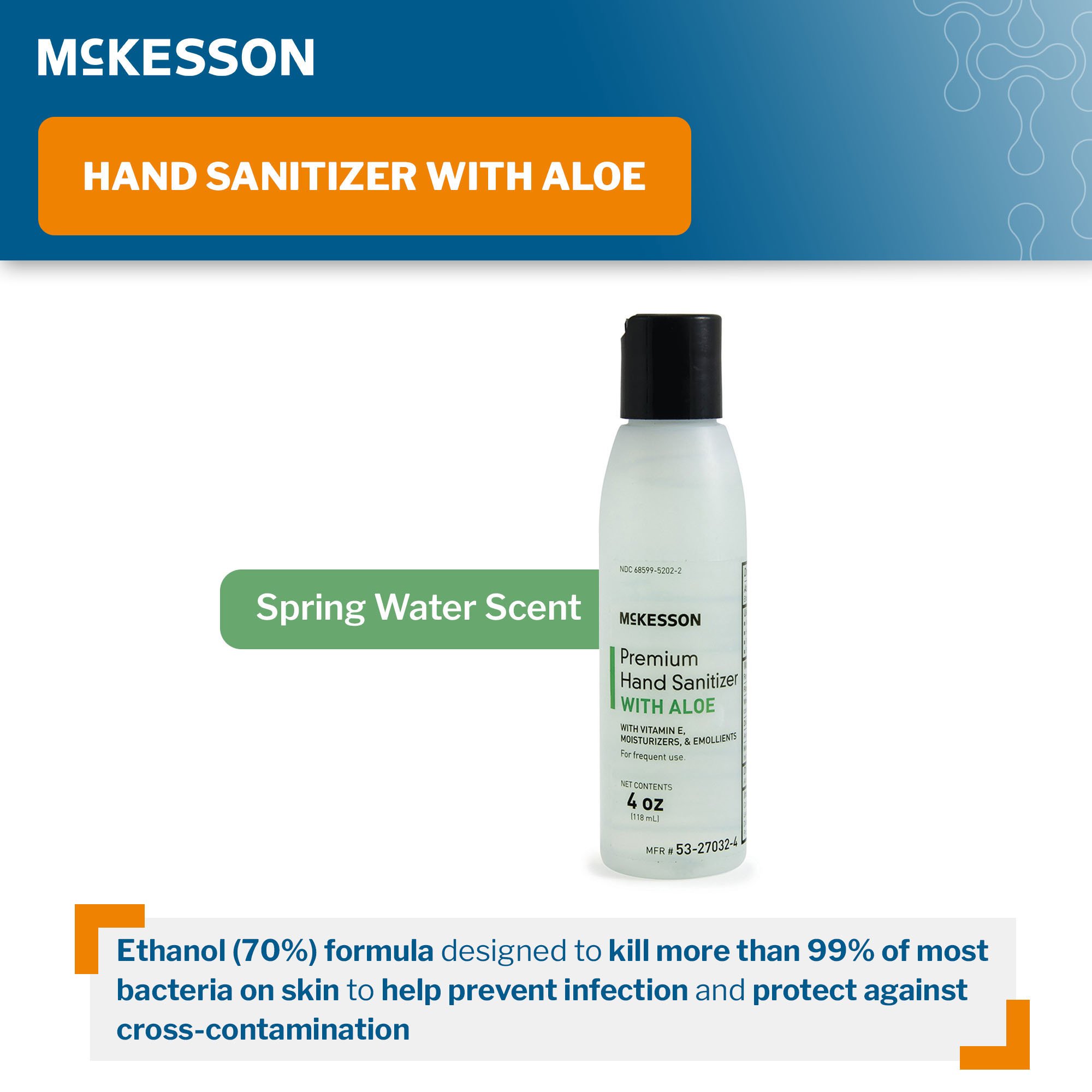 McKesson Premium Hand Sanitizer With Aloe, Ethyl Alcohol Gel, 4-ounce Bottle - Image 3