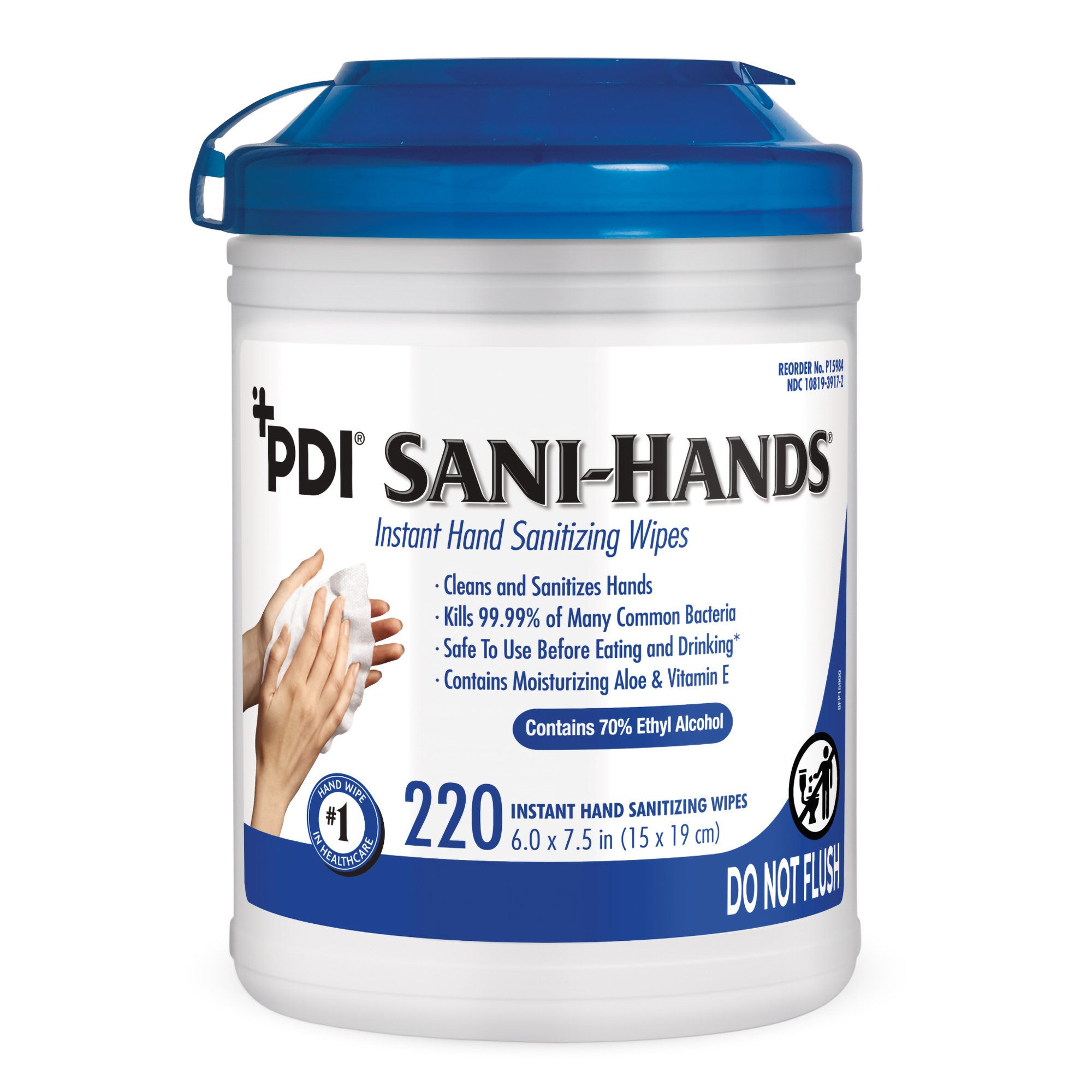 Sani-Hands Hand Sanitizing Wipes, Ethyl Alcohol, Canister