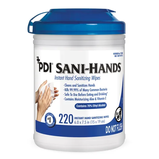 Sani-Hands Hand Sanitizing Wipes, Ethyl Alcohol, Canister
