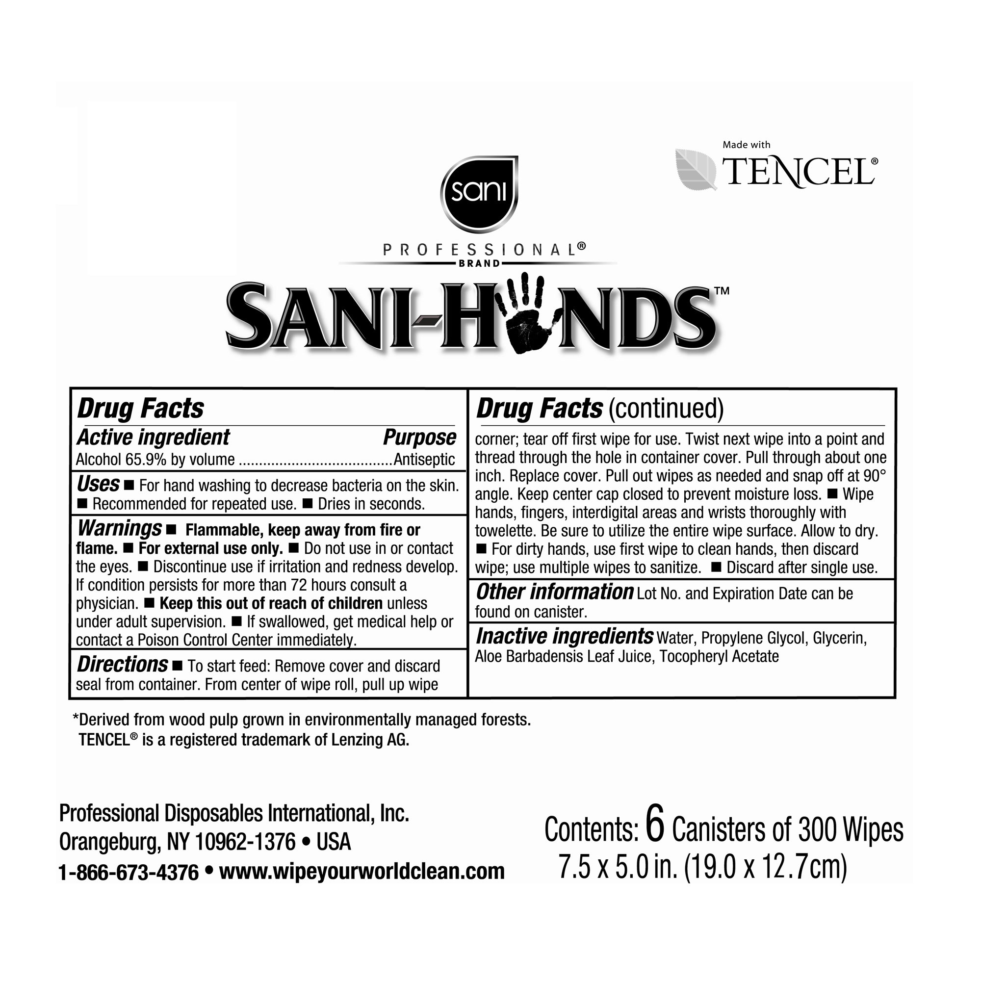 Sani-Hands Unscented Instant Hand Wipes - Image 2