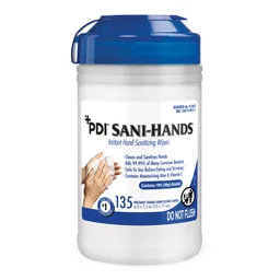 Sani-Hands® Hand Sanitizing Wipes, Ethyl Alcohol, Unscented, 6 x 7.5 Inch