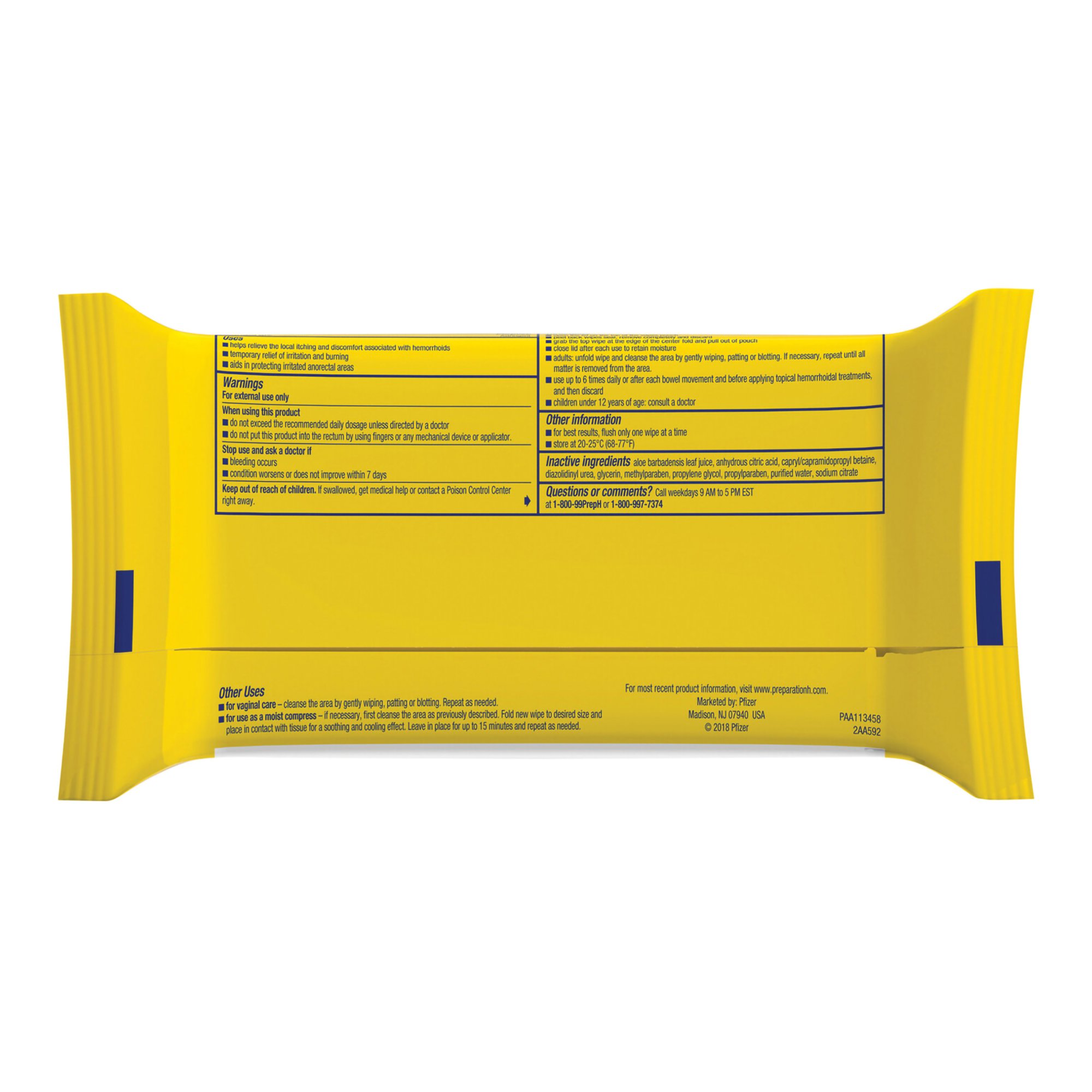 Preparation H® Medicated Hemorrhoidal Wipes w/ Witch Hazel & Aloe, Max Strength - Image 3